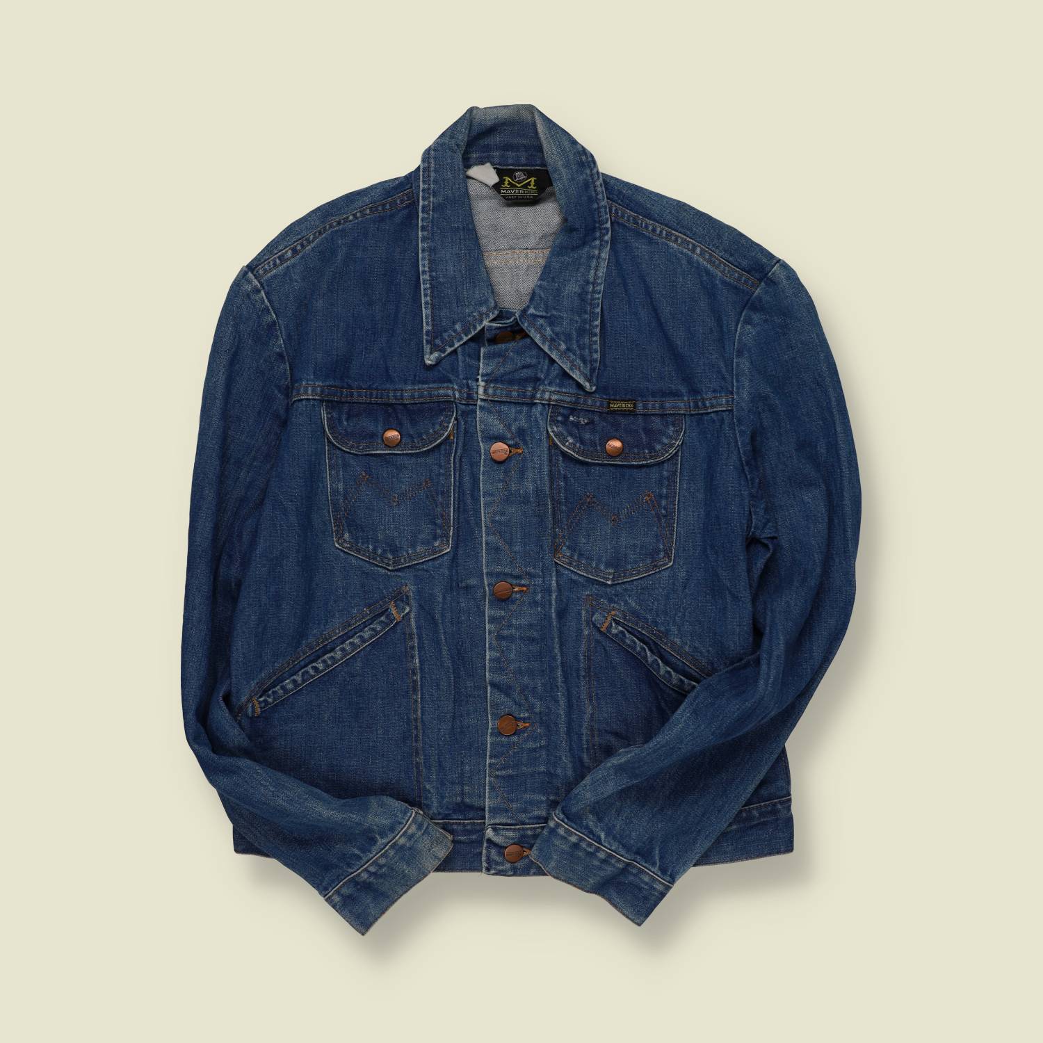 1970s | Wrangler Maverick | Made in USA | Denim Trucker Jacket - S