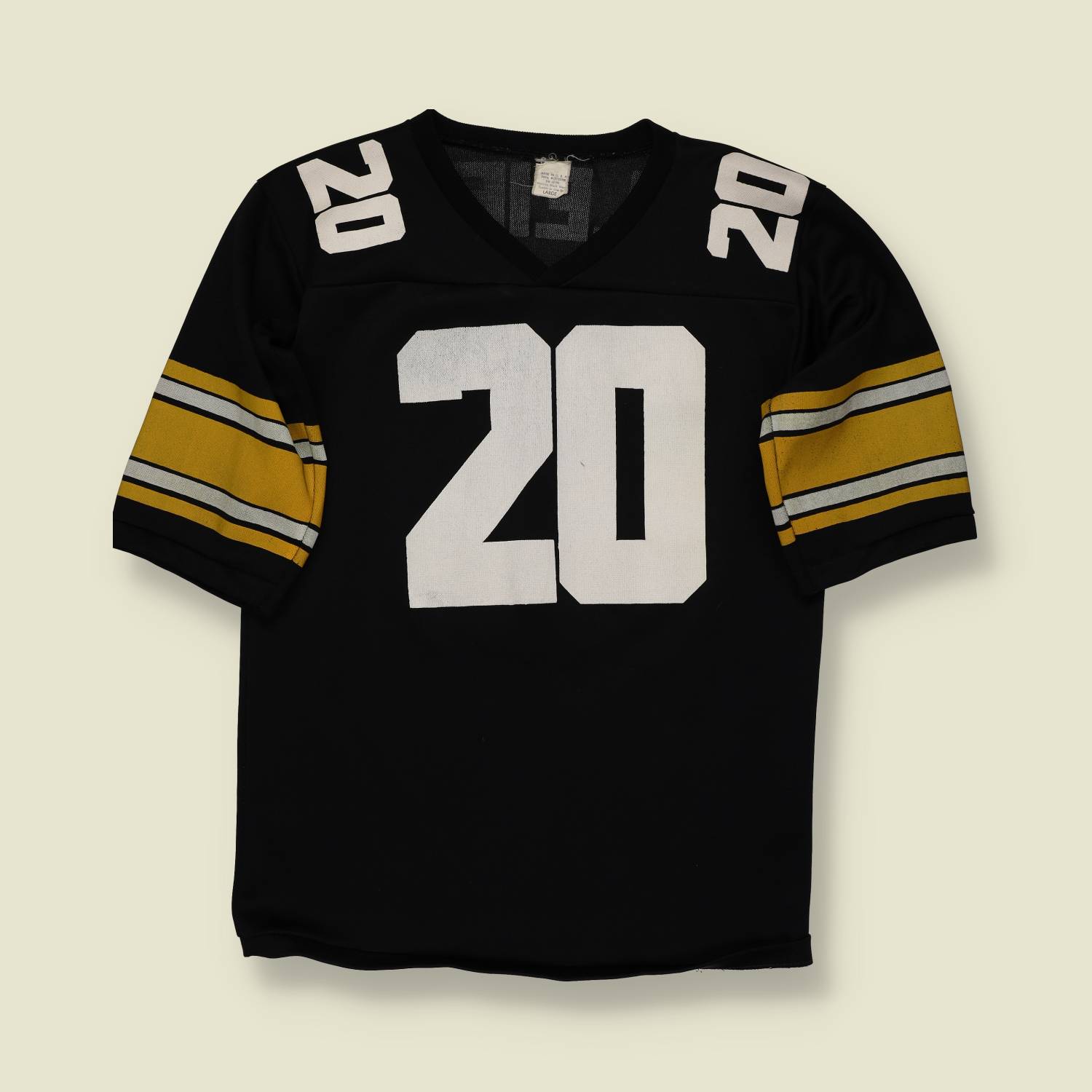 1970s | American Football | Cotton Team Jersey – Black / Gold - S