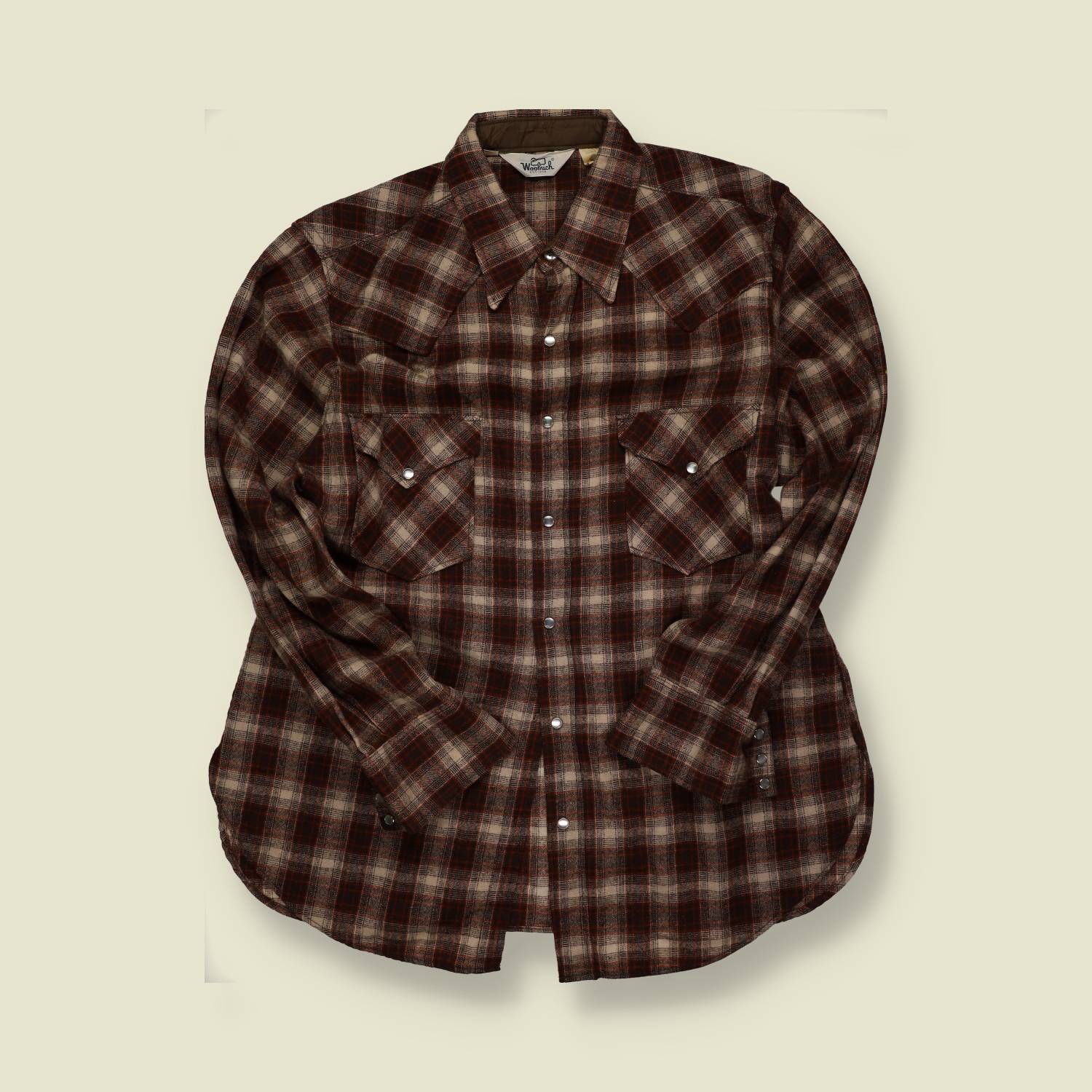 1970s | Woolrich | Western Wool Shirt – Brown Plaid - XL