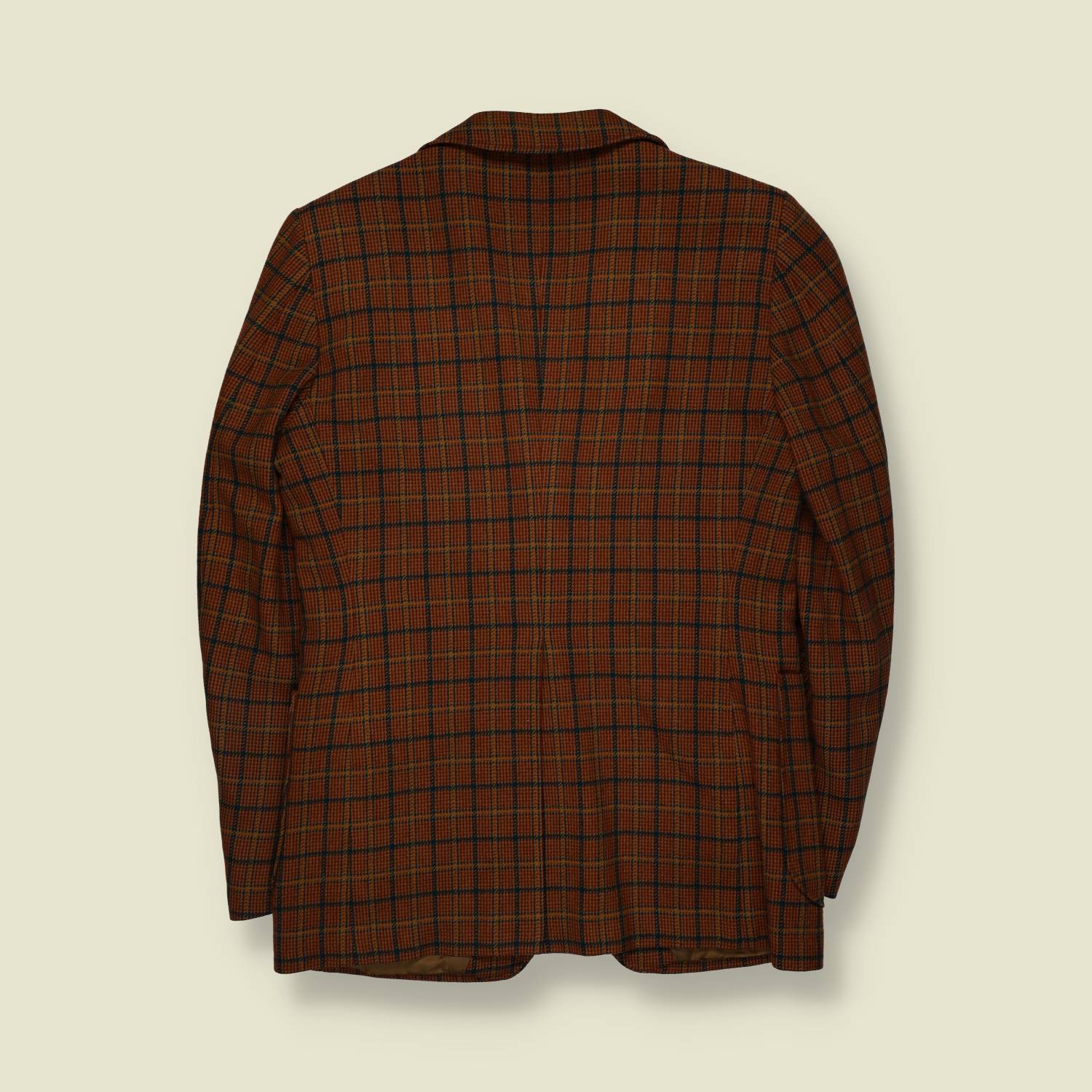 1970s | Wool Blazer | Rust Check - XS