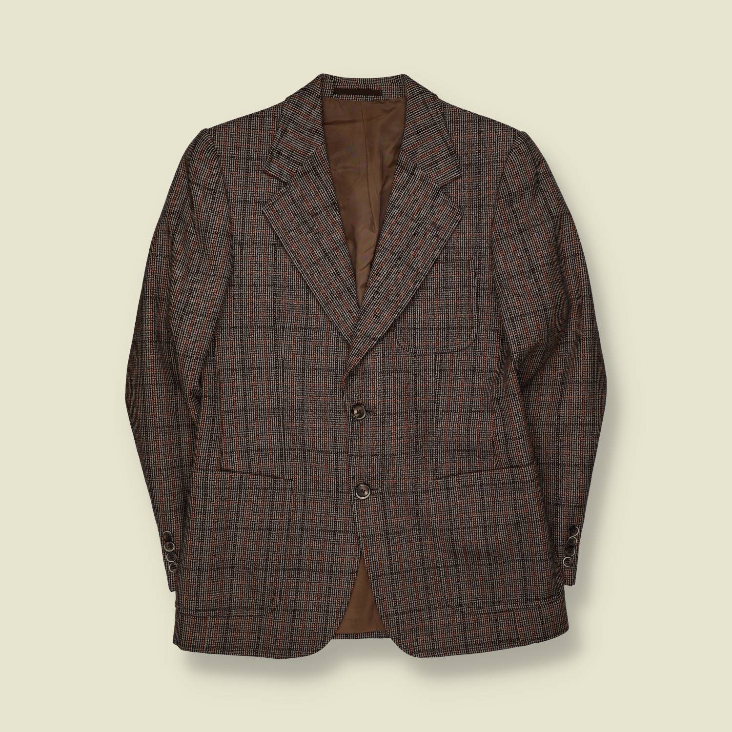 1970s | Check Blazer | Brown - XS