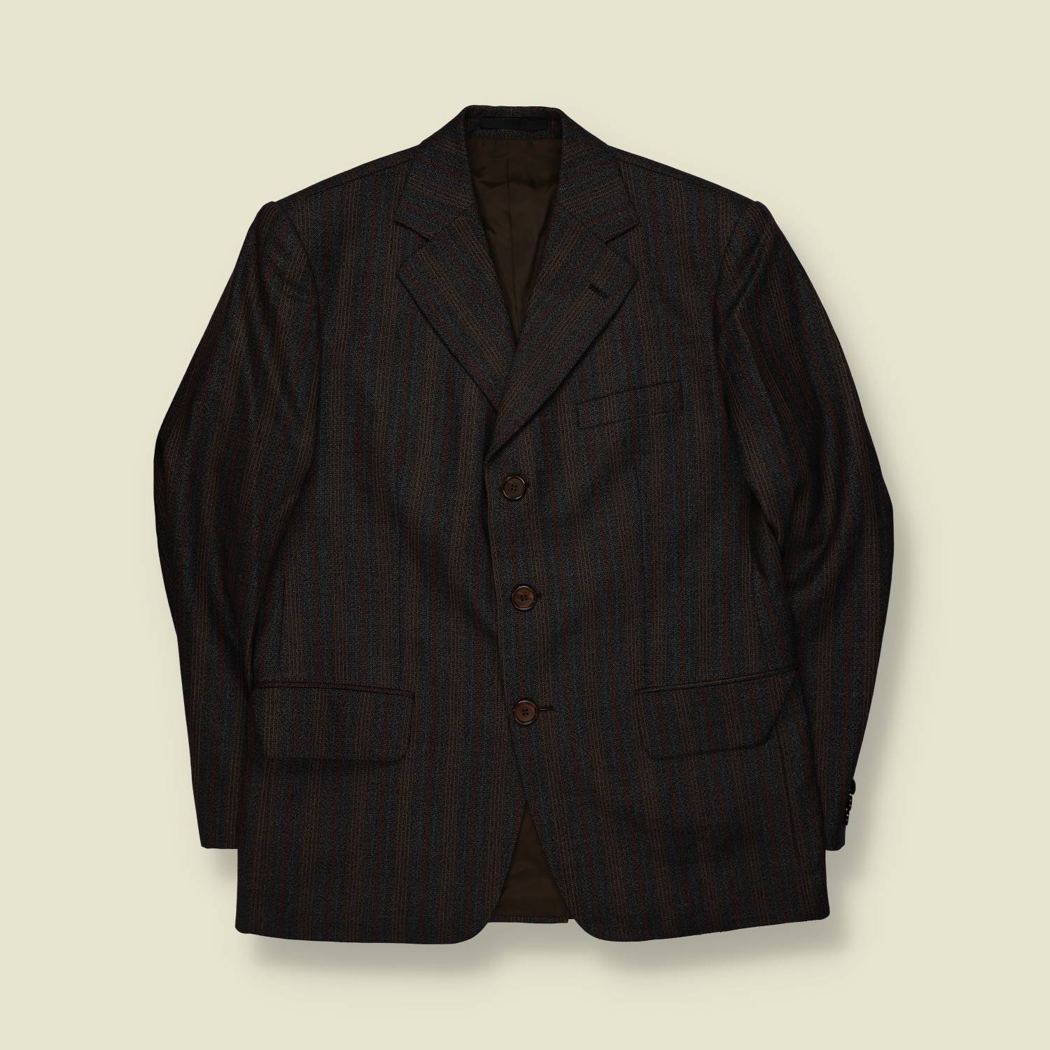 1960s | Striped Tailored Blazer | Brown Multi - M