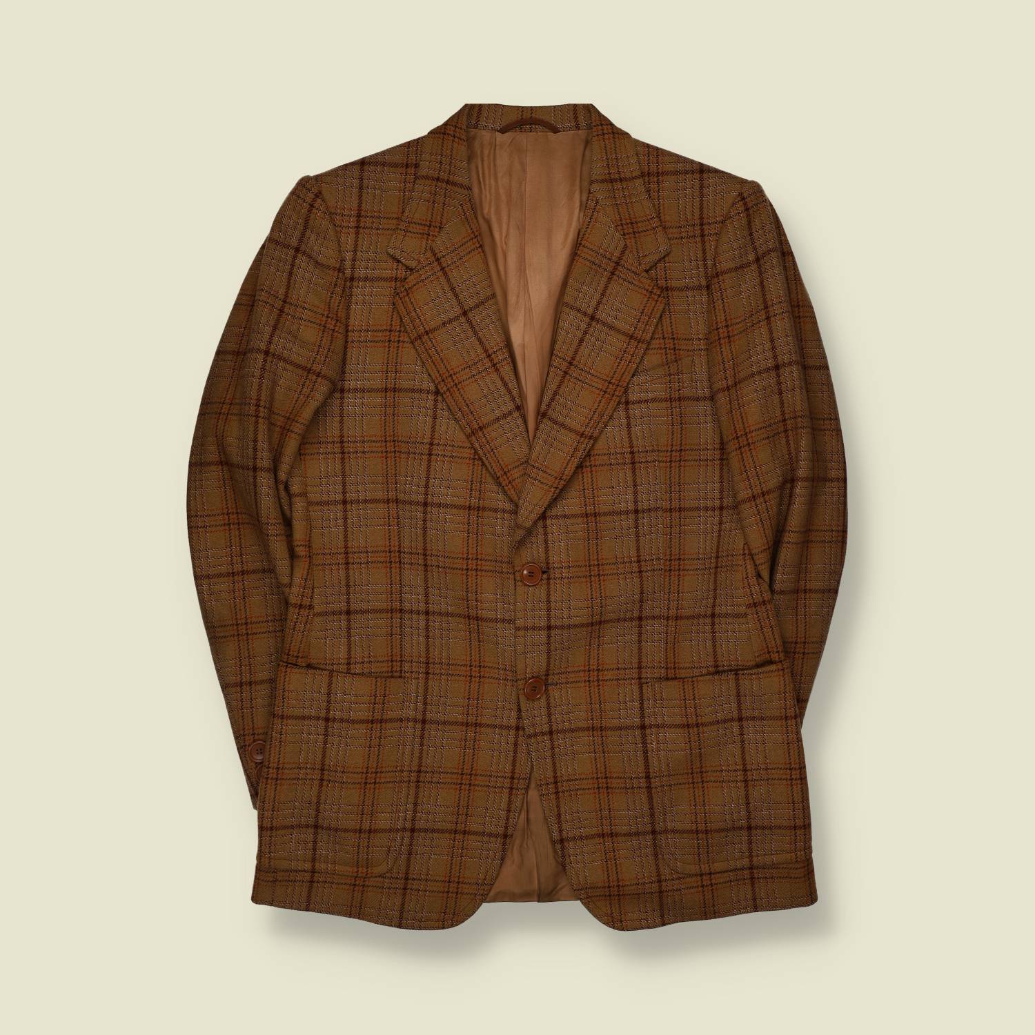 1970s | Monuso | Checked Blazer | Brown - S