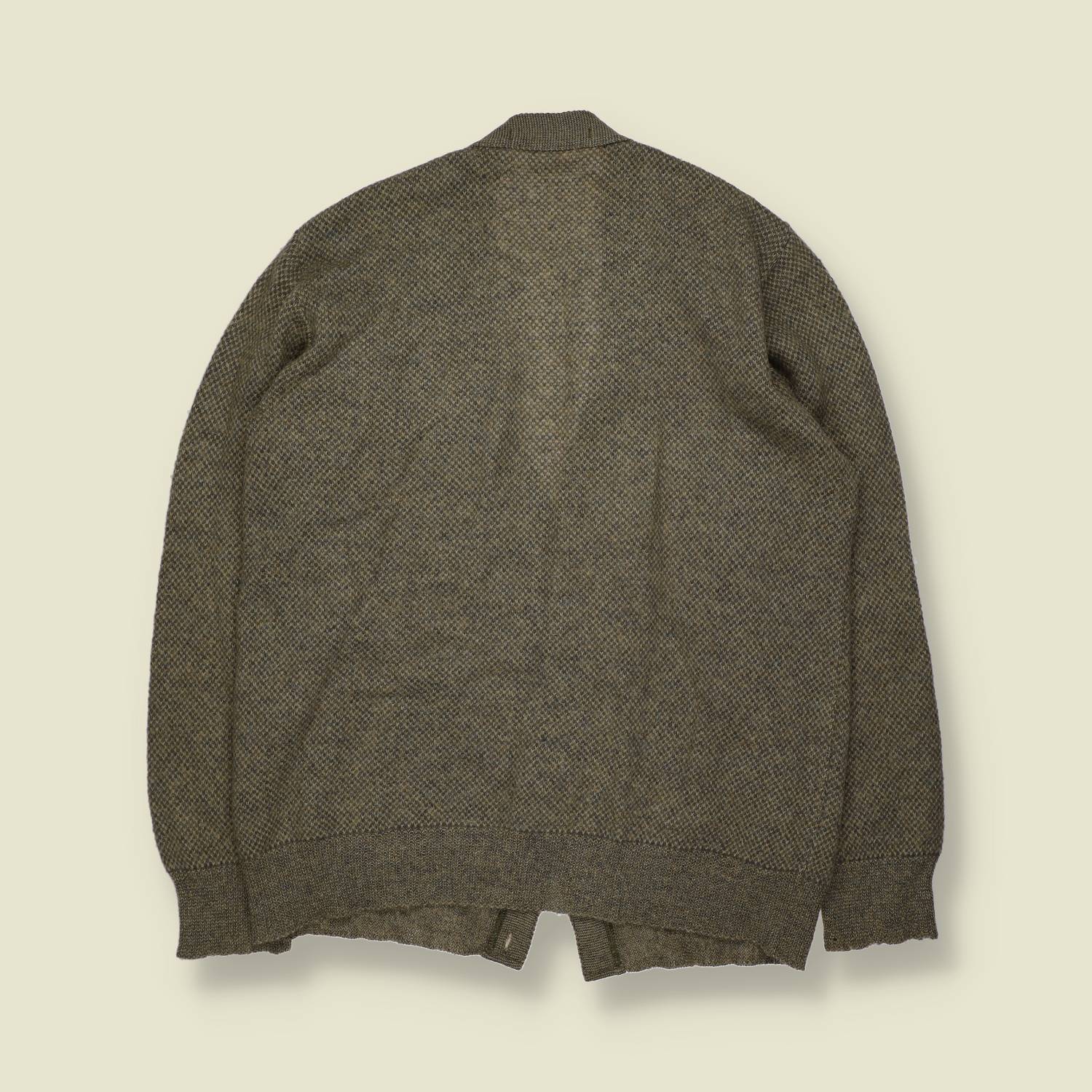 1970s | Wool Blend Cardigan | Brown Marl - M