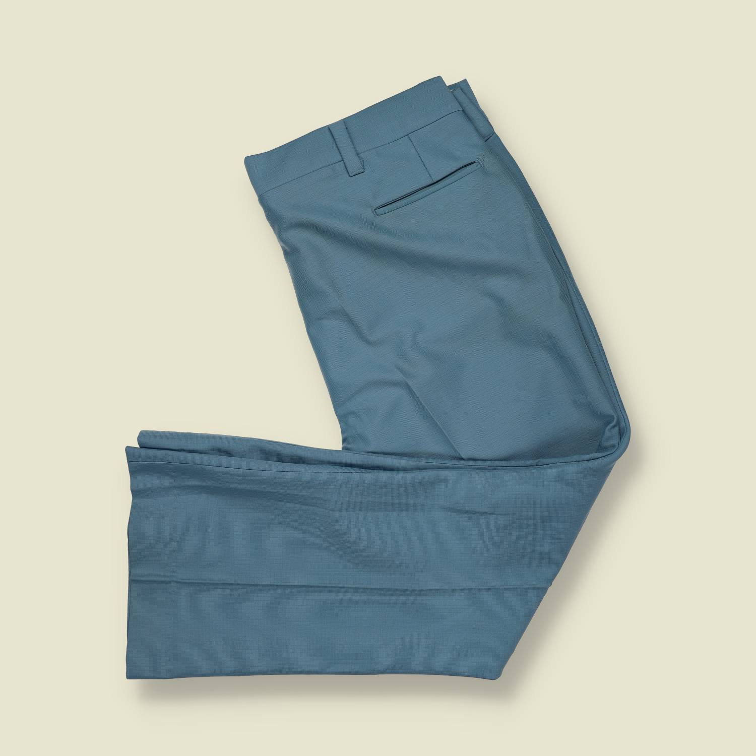 1970s | Poly Flare Trousers | Blue - w40