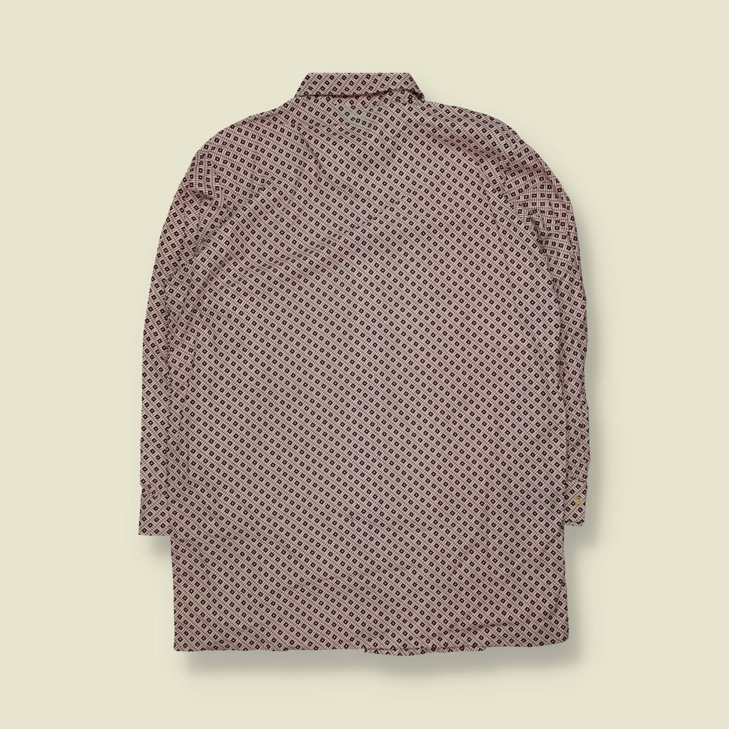 1970s | Lotus | Shirt | Burgundy Micro Print - XXL