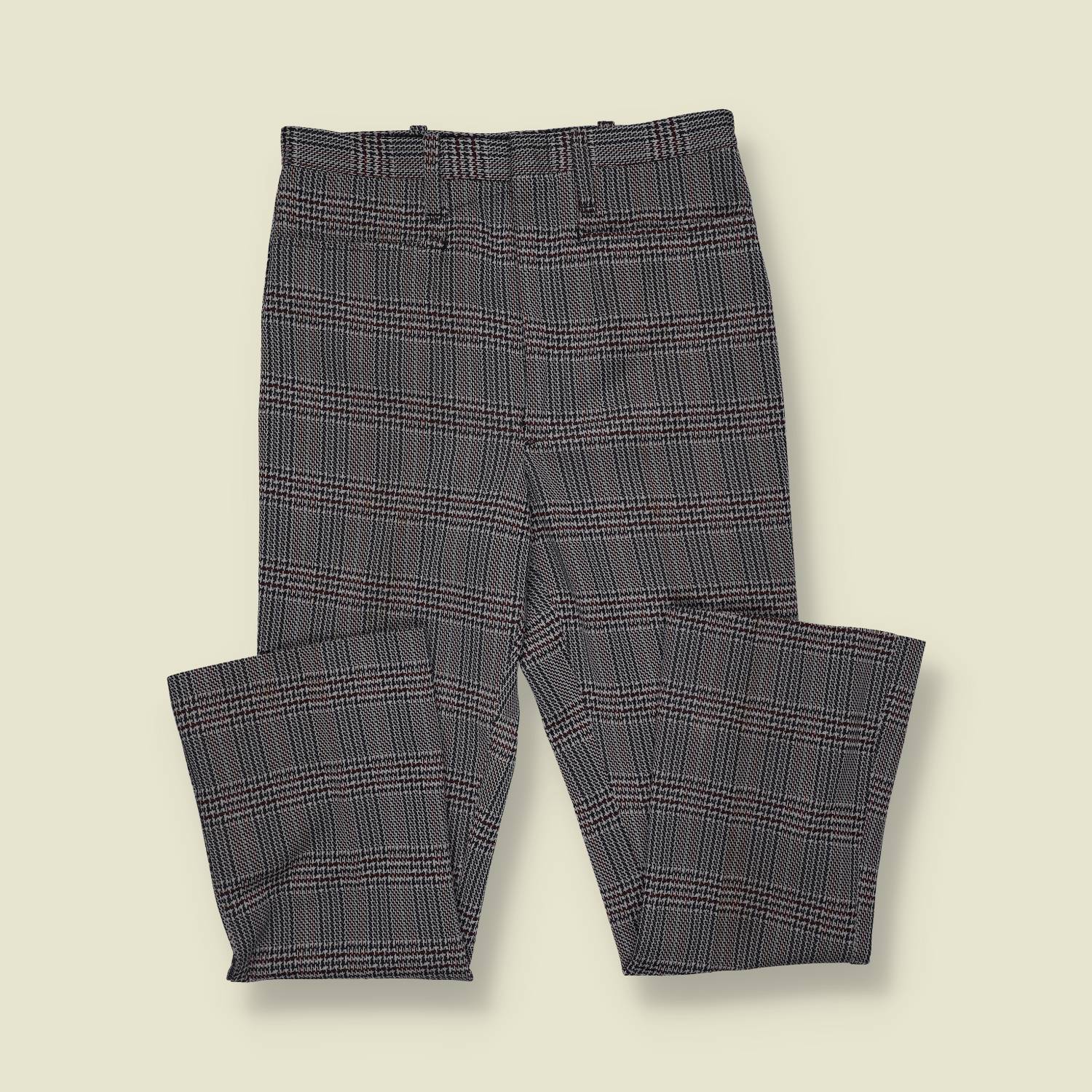 1970s | Check Trousers | Grey Multi - w30