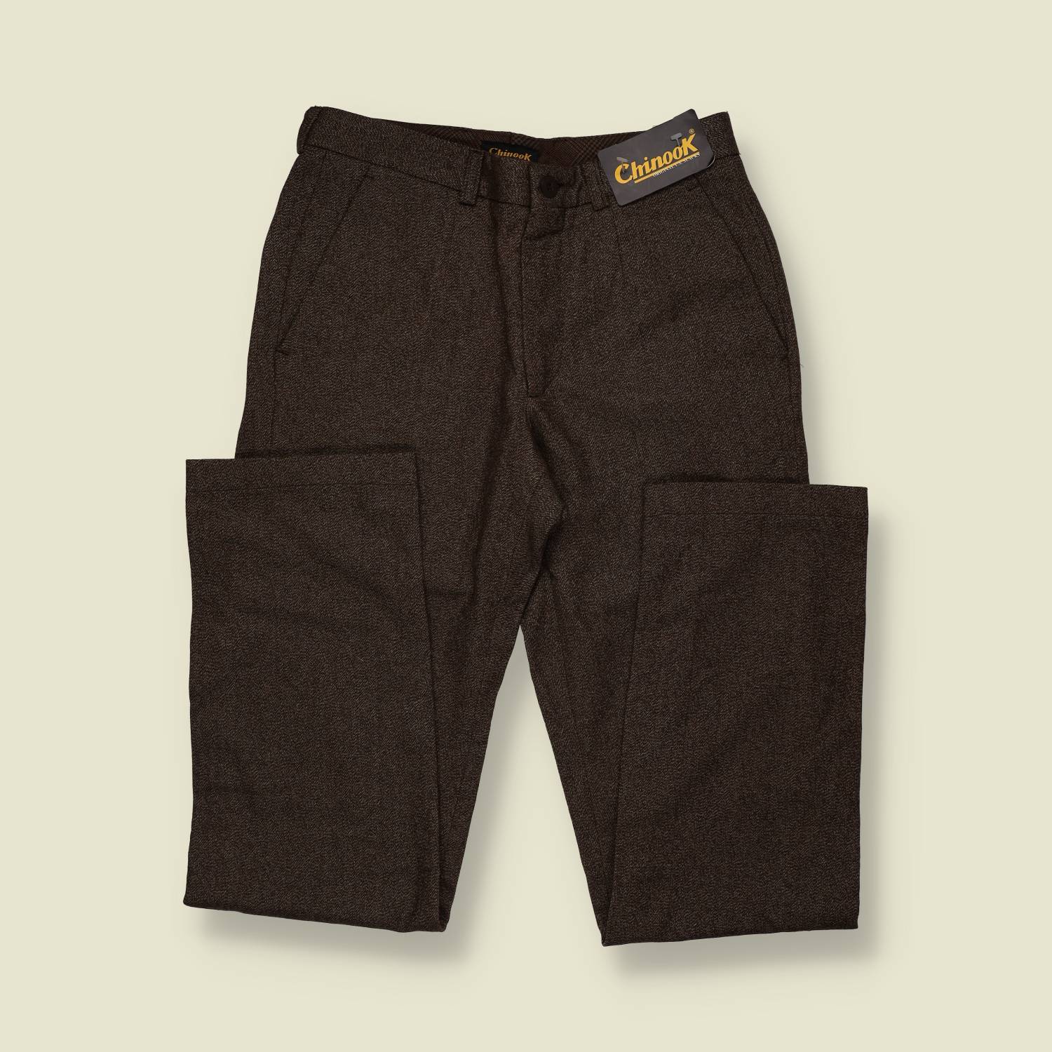 1970s | Chinook | Deadstock Tailored Trousers | Brown - w30