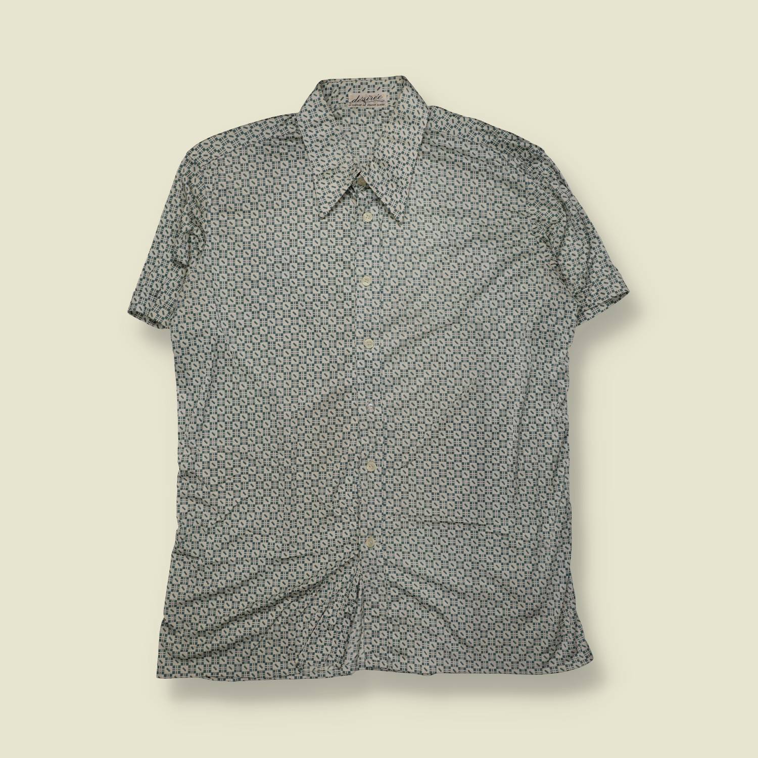 1970s | Desieree | Short Sleeve Shirt | Geometric Print - XL