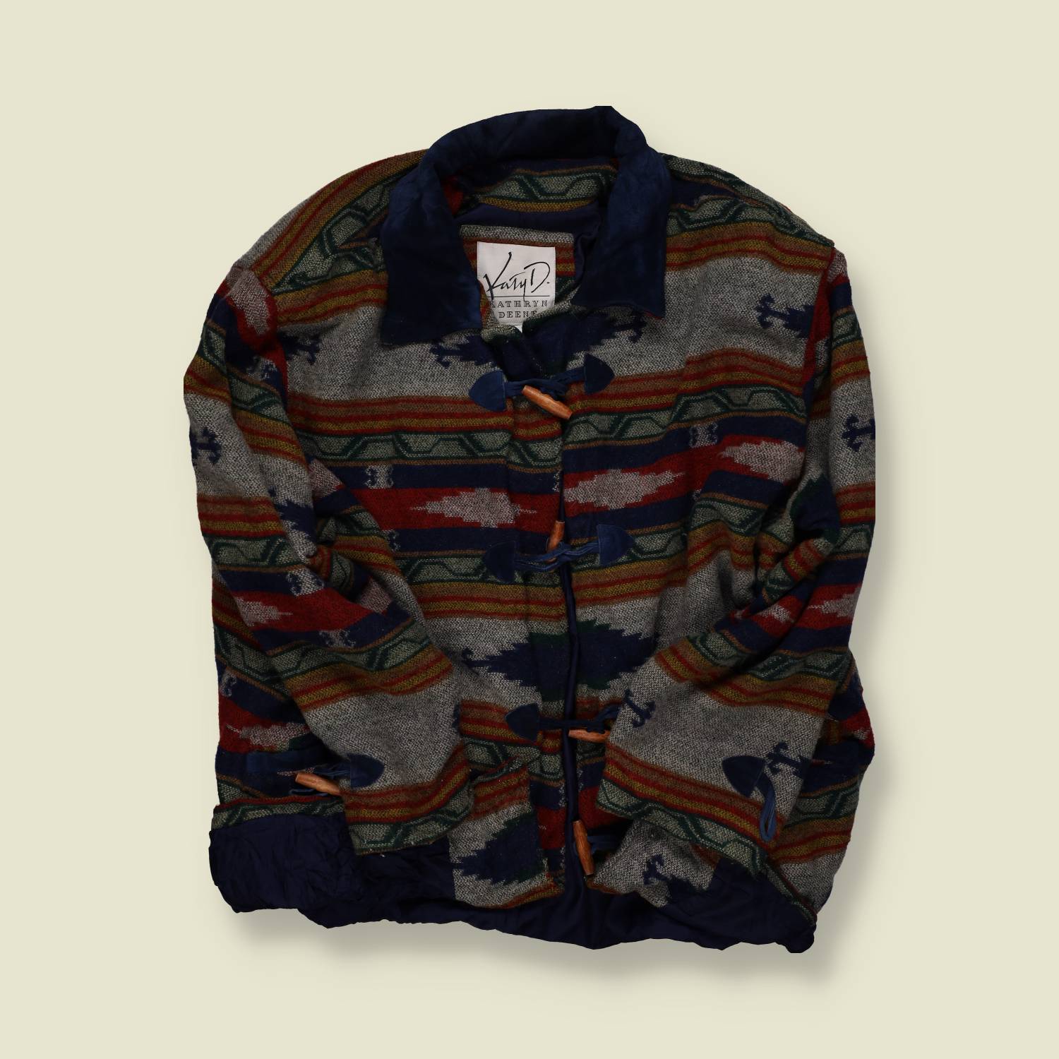 1980s | Katy D (Kathryn Deneen) | Southwestern Blanket Duffle Jacket - XXXL