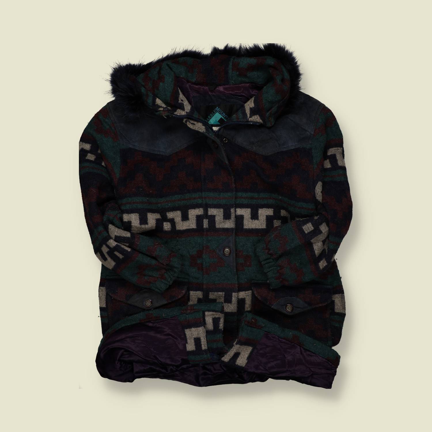 1980s | Table Mountain | Southwestern Blanket Parka - M