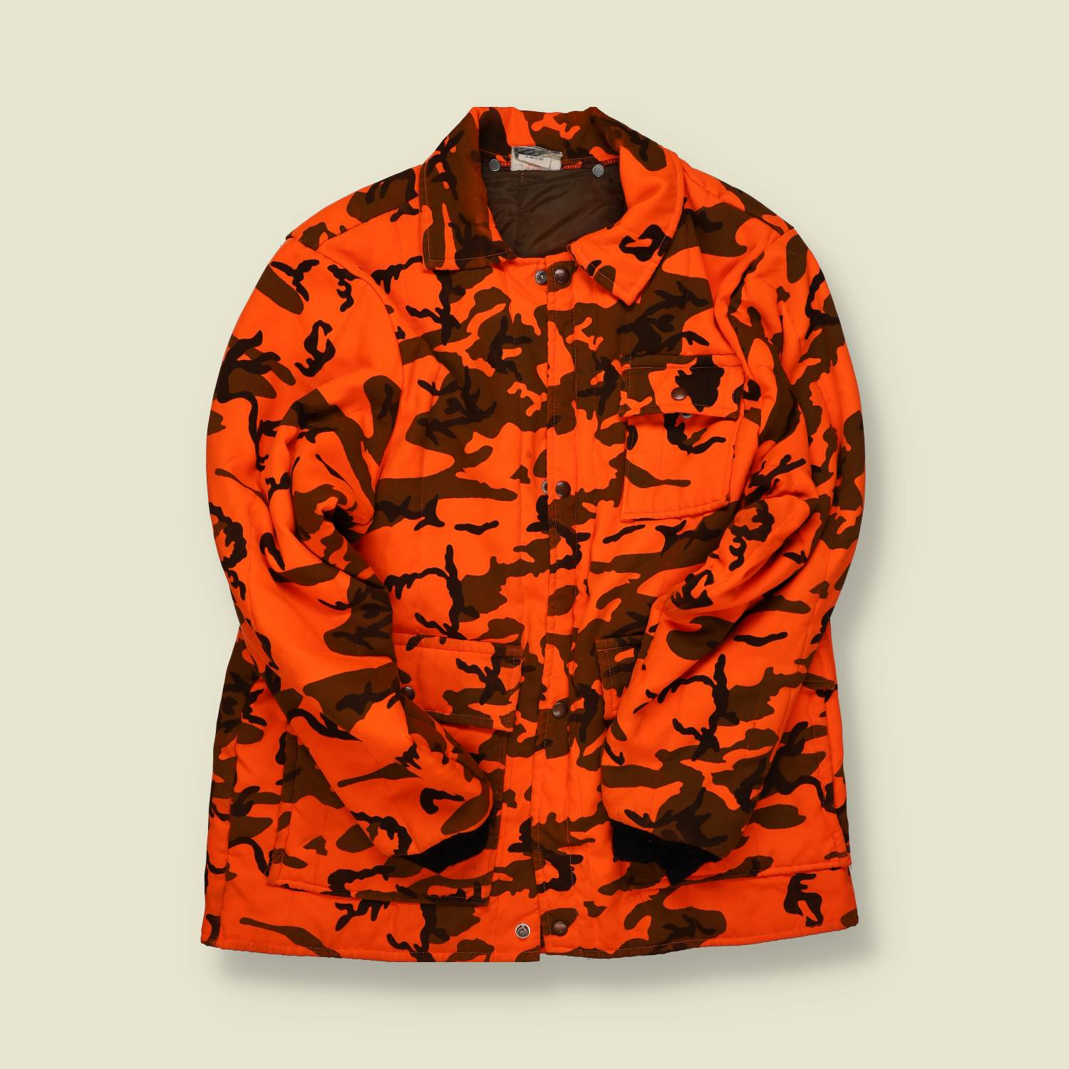 1980s | Mil | Blaze Camouflage Insulated Hunting Jacket - L