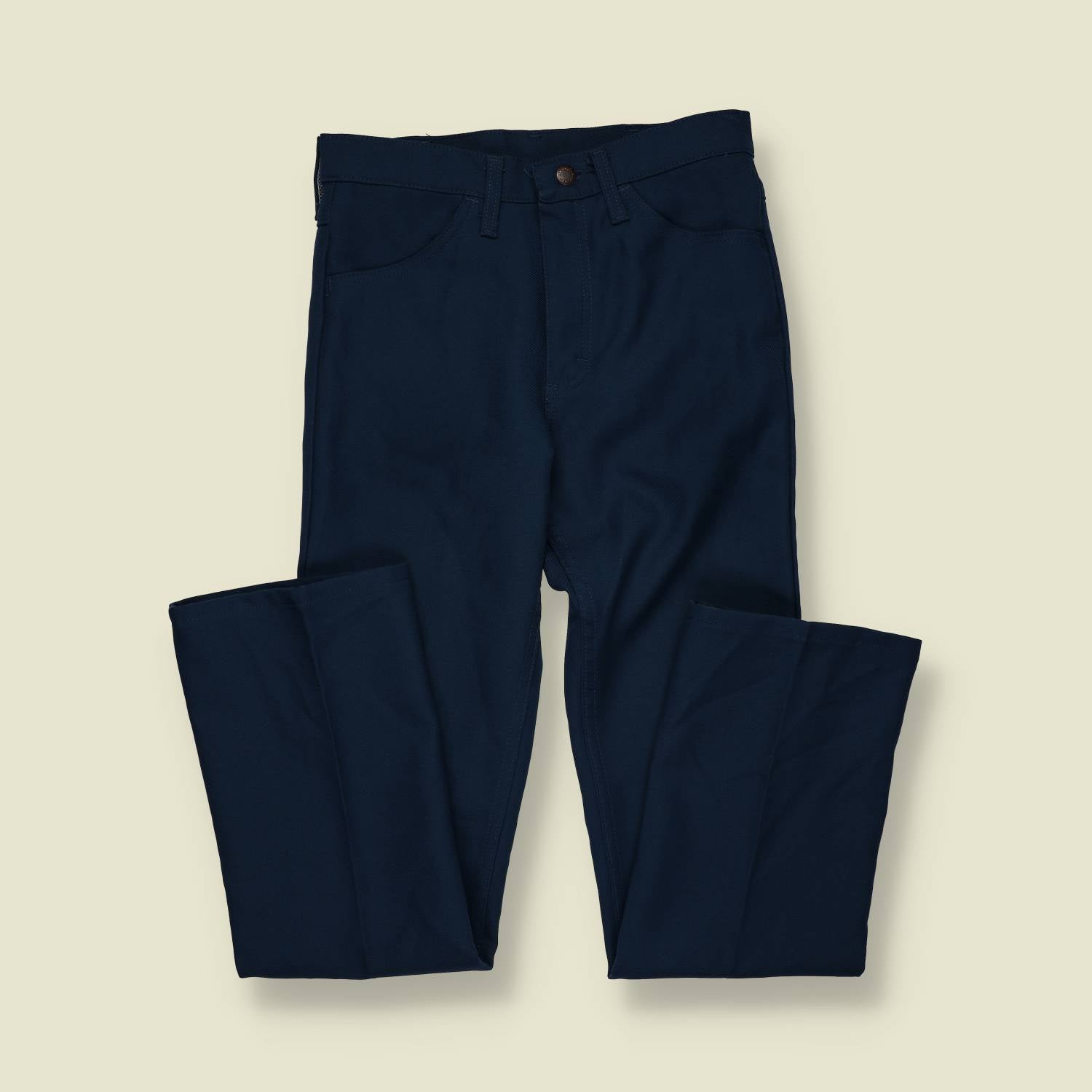 Late 1970s–1980s | Made in USA | Wrangler | Navy Workwear Trousers - w28