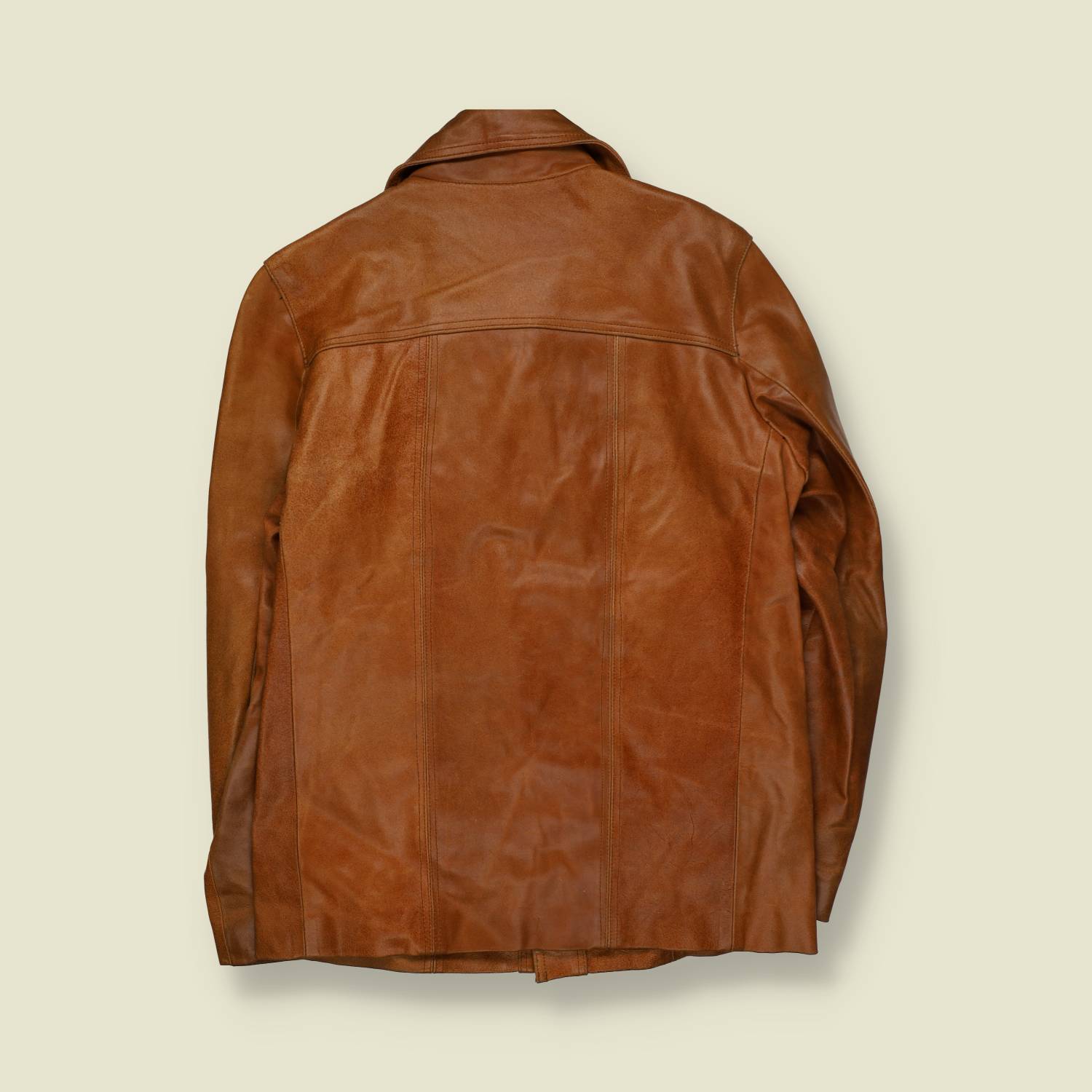 2000s | FMC Clothing Co. | Tan Heavyweight Leather Four-Button Jacket - XS