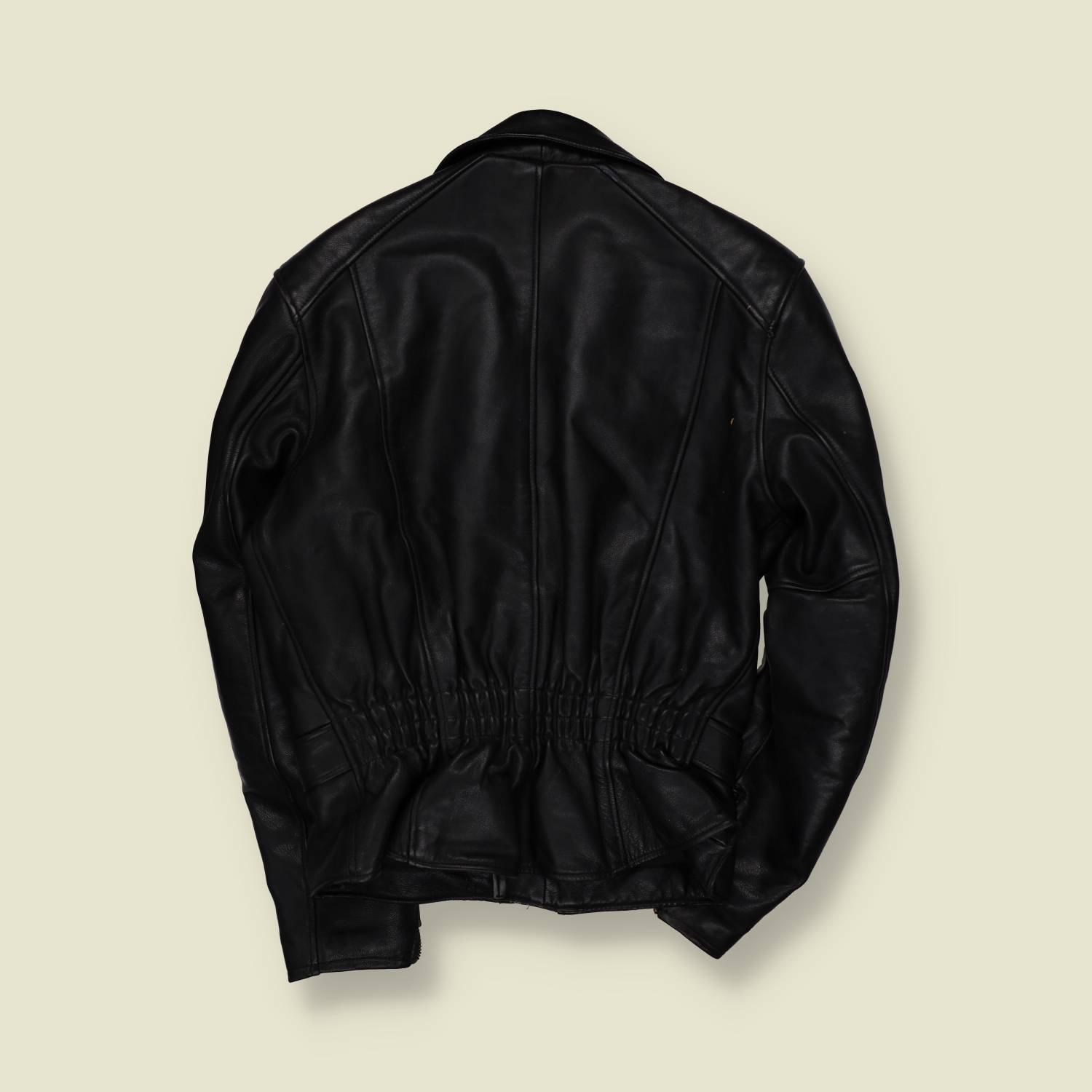 1980s | MQP | Black Leather Biker Jacket - M