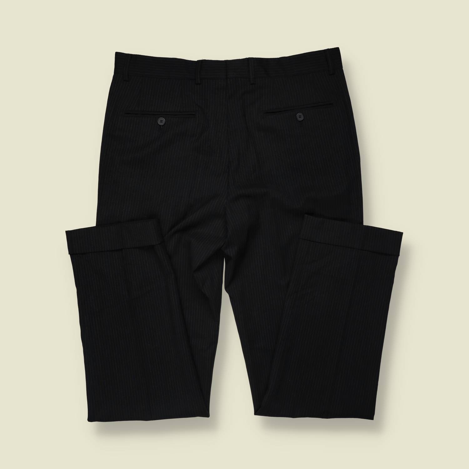 1990s | Black Pinstripe Two-Piece Suit - M