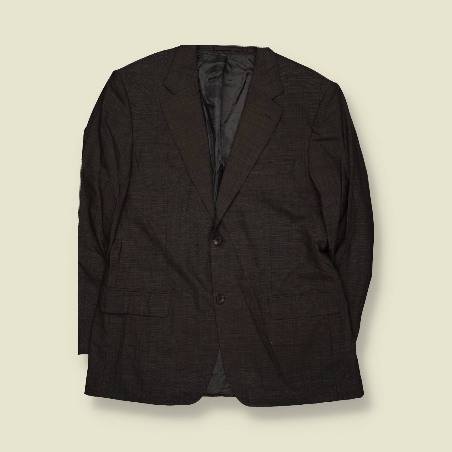 1980s | Dark Brown Glen Check Two-Piece Suit - XL