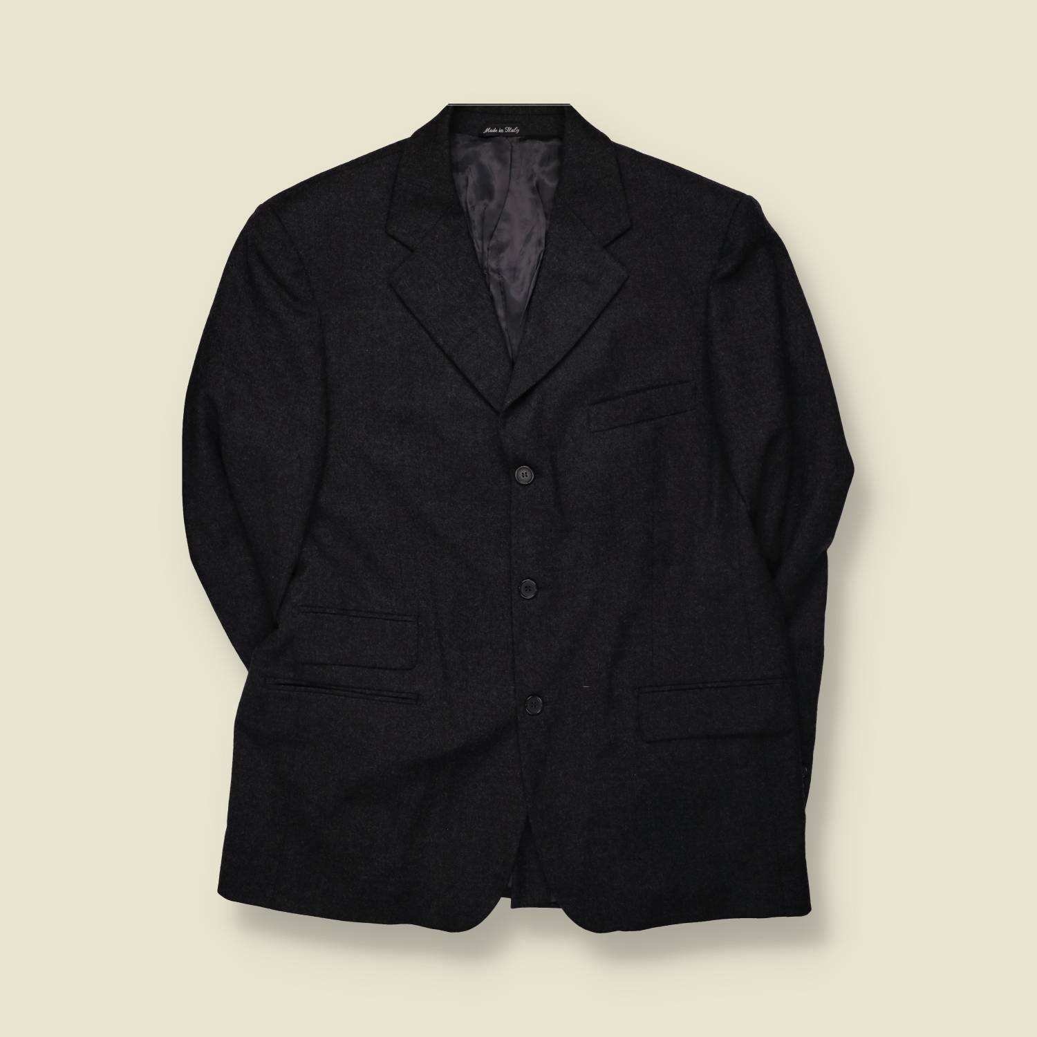 1990s | G.T.A | Charcoal Wool Blend Two-Piece Suit - Made in Italy - w38