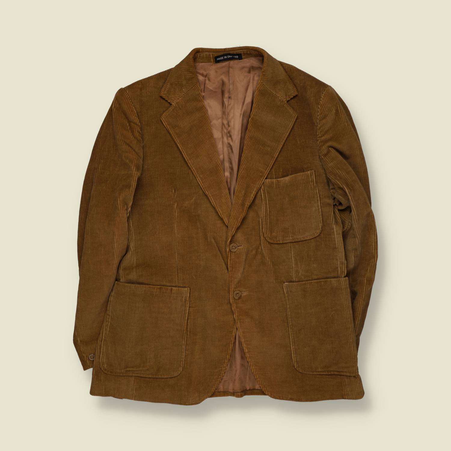1970s | Ideal | Tan Corduroy Two-Button Blazer - M
