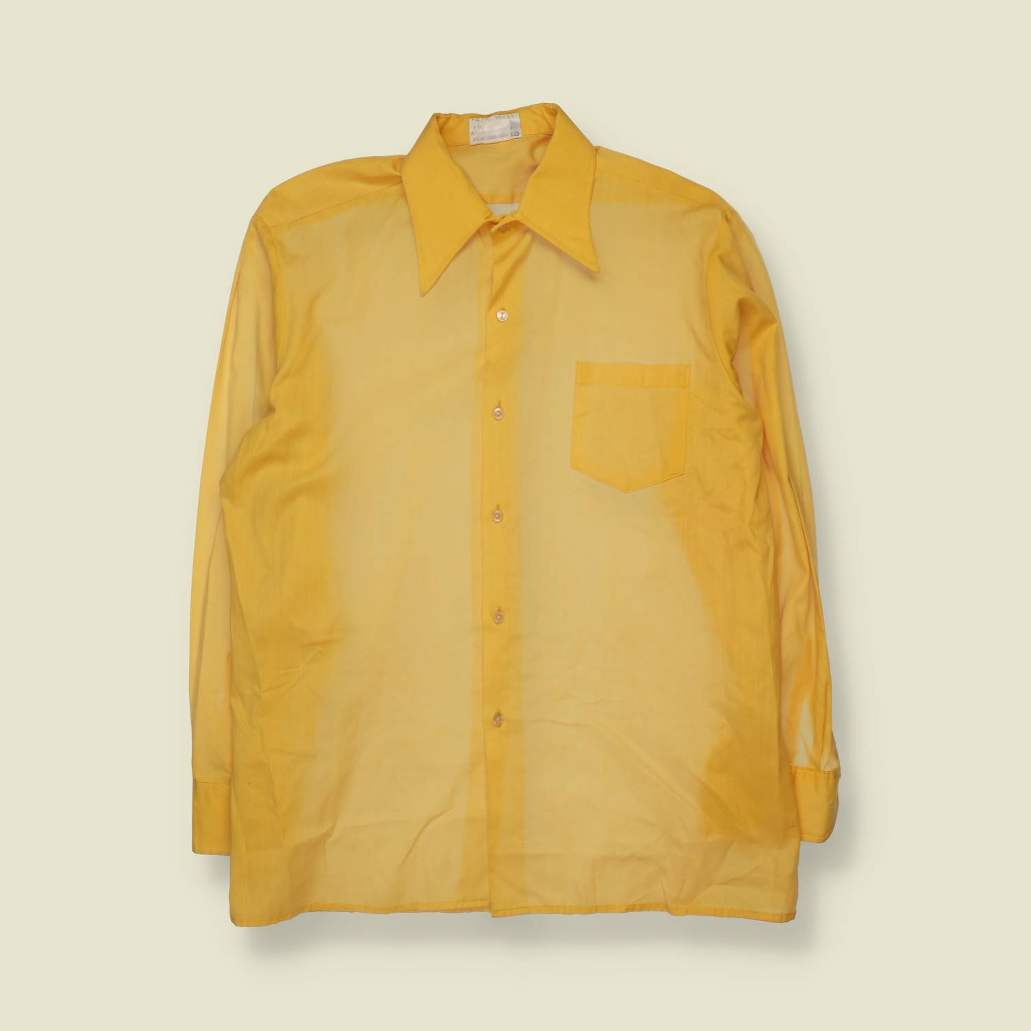 1970s | Sumaran | Yellow Long Sleeve Shirt - XL