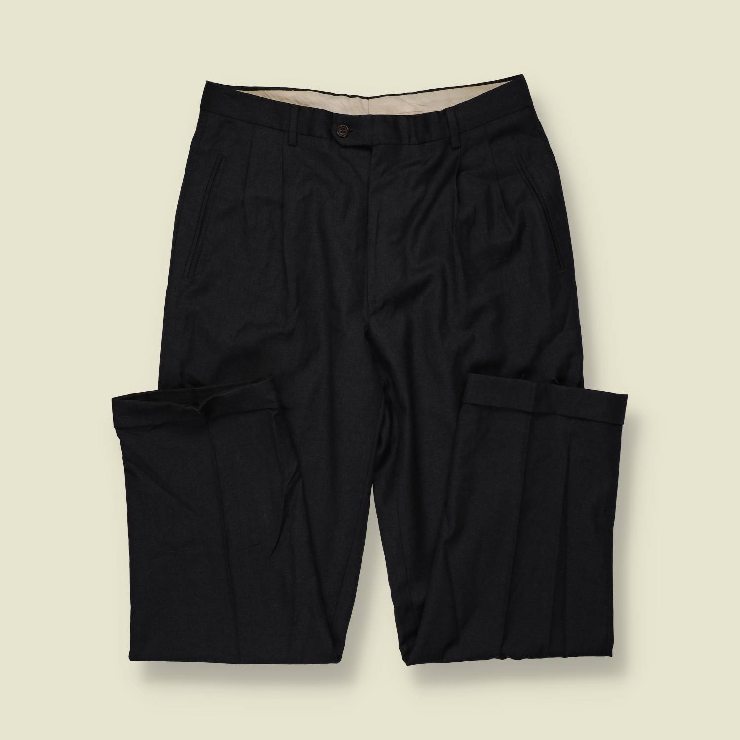 1980s | Dark Grey Pleated Trousers - w32