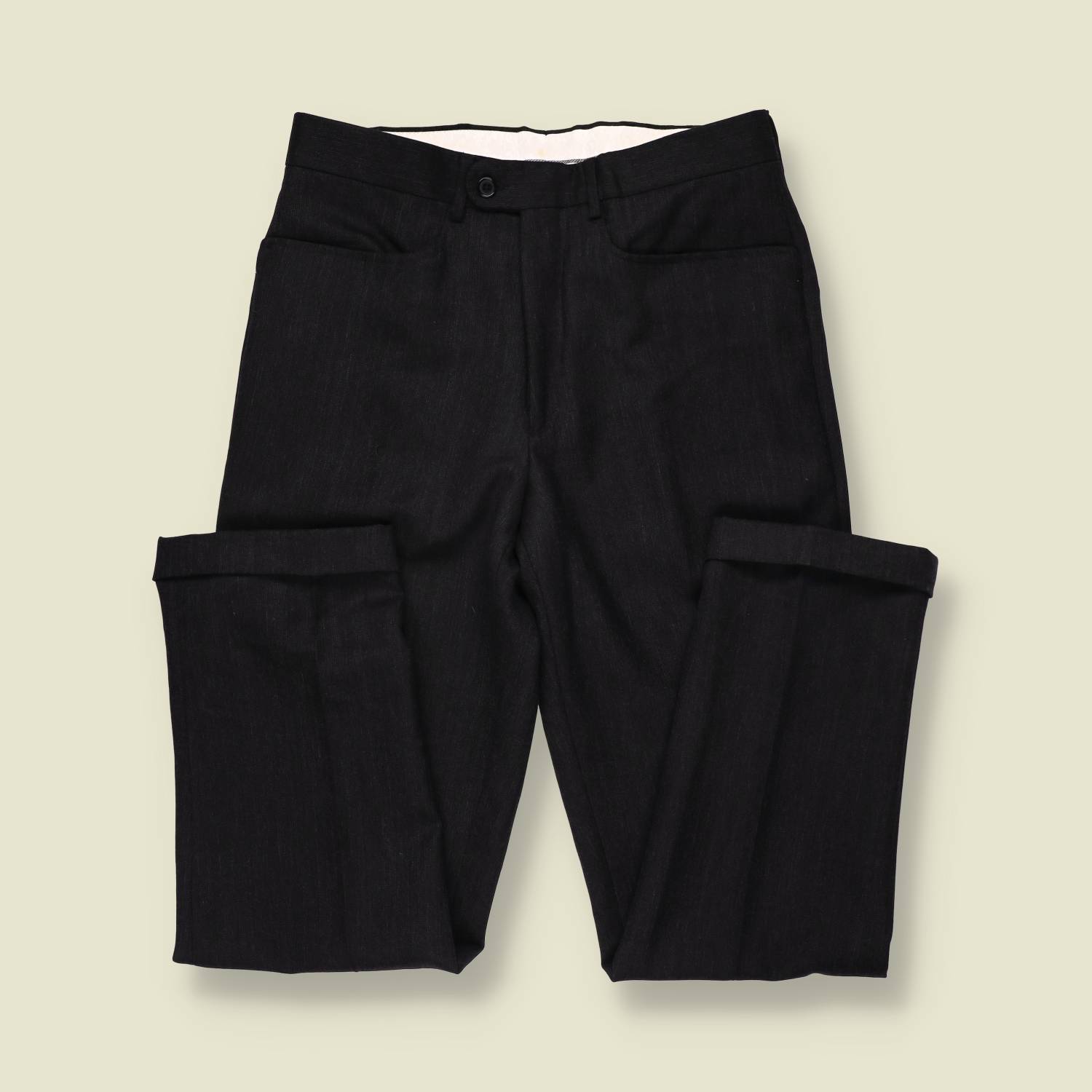 1980s | Black & Grey Mottled Pleated Trousers - w30