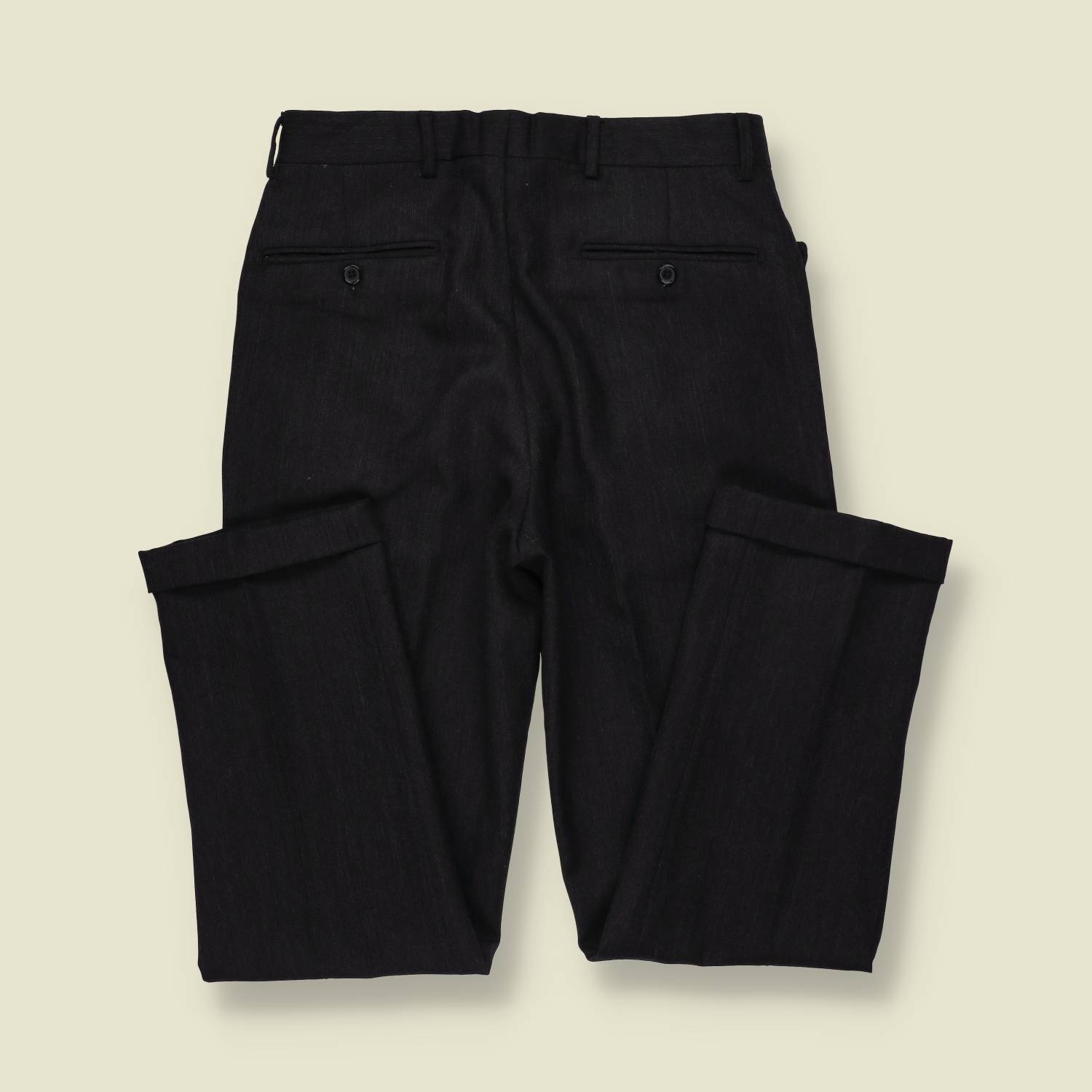 1980s | Black & Grey Mottled Pleated Trousers - w30