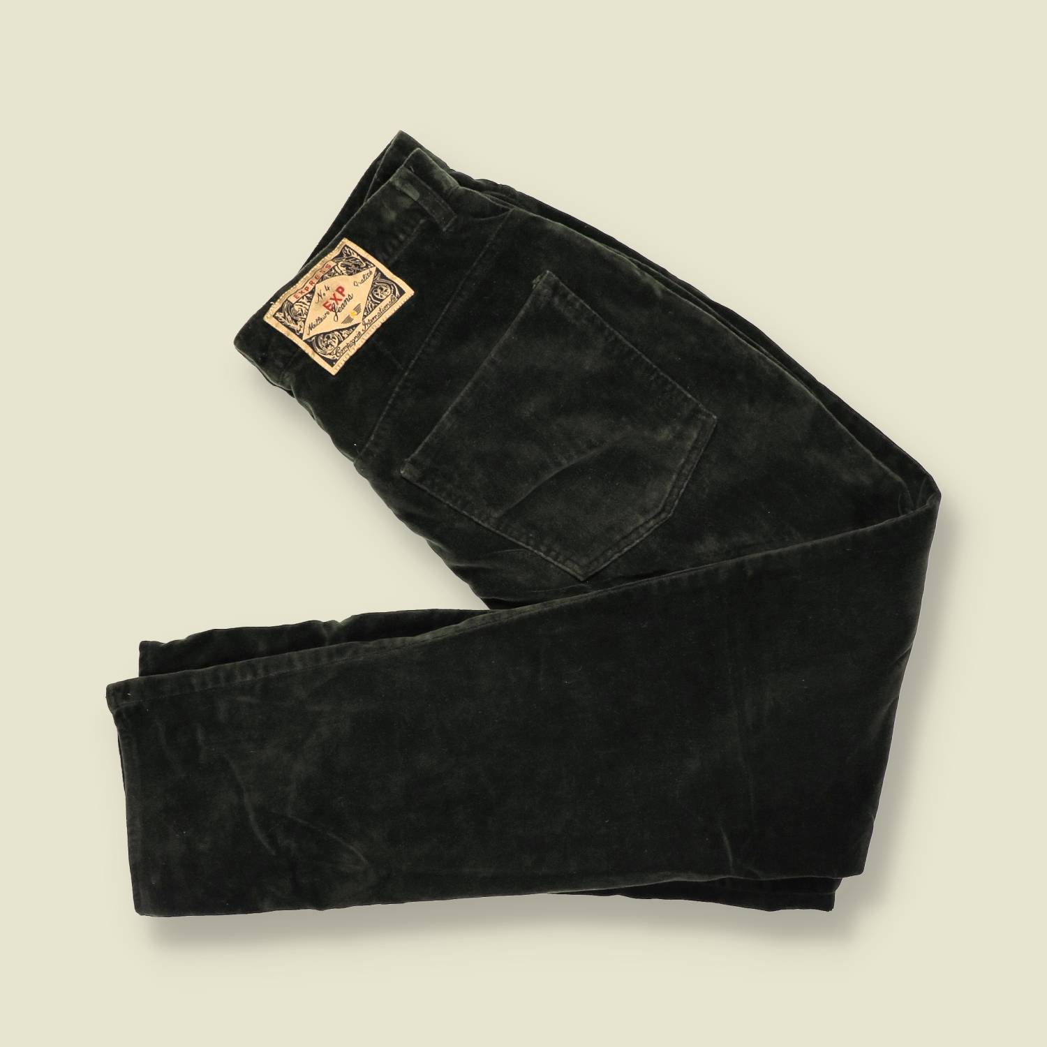 1990s | Express Jeans | Velvet Trousers | Dark Green - w30