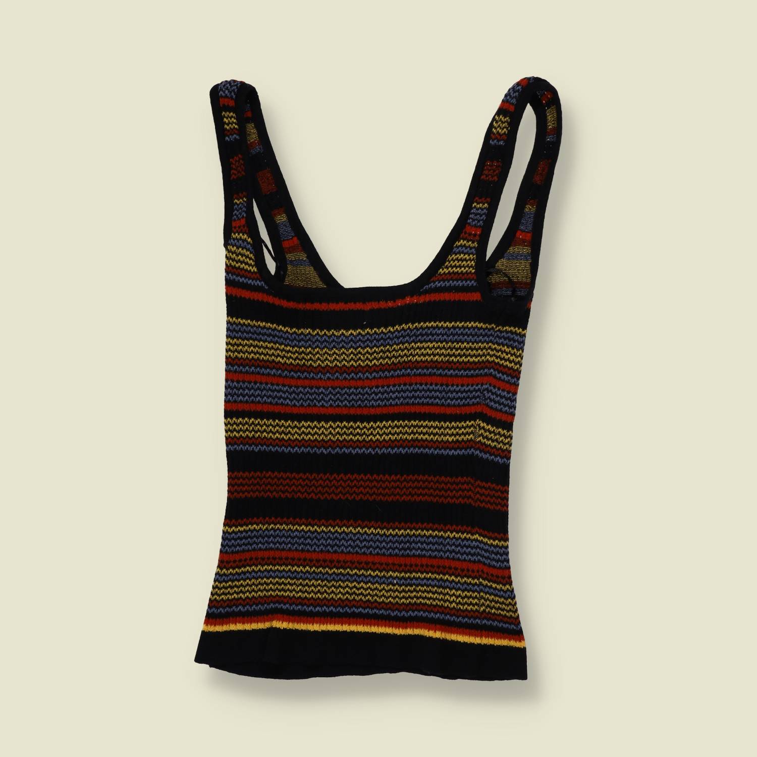 1990s | Striped Knit Vest Top | Multi - 2