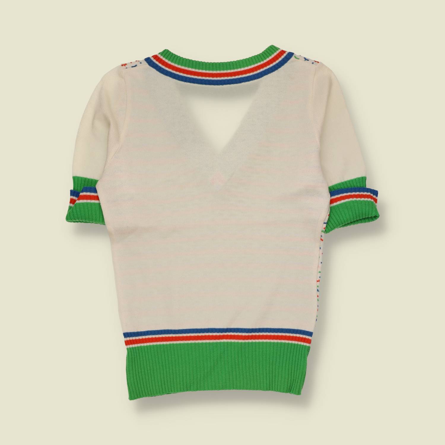 1970s | Fair Isle Tennis Jumper | White Multi - 6