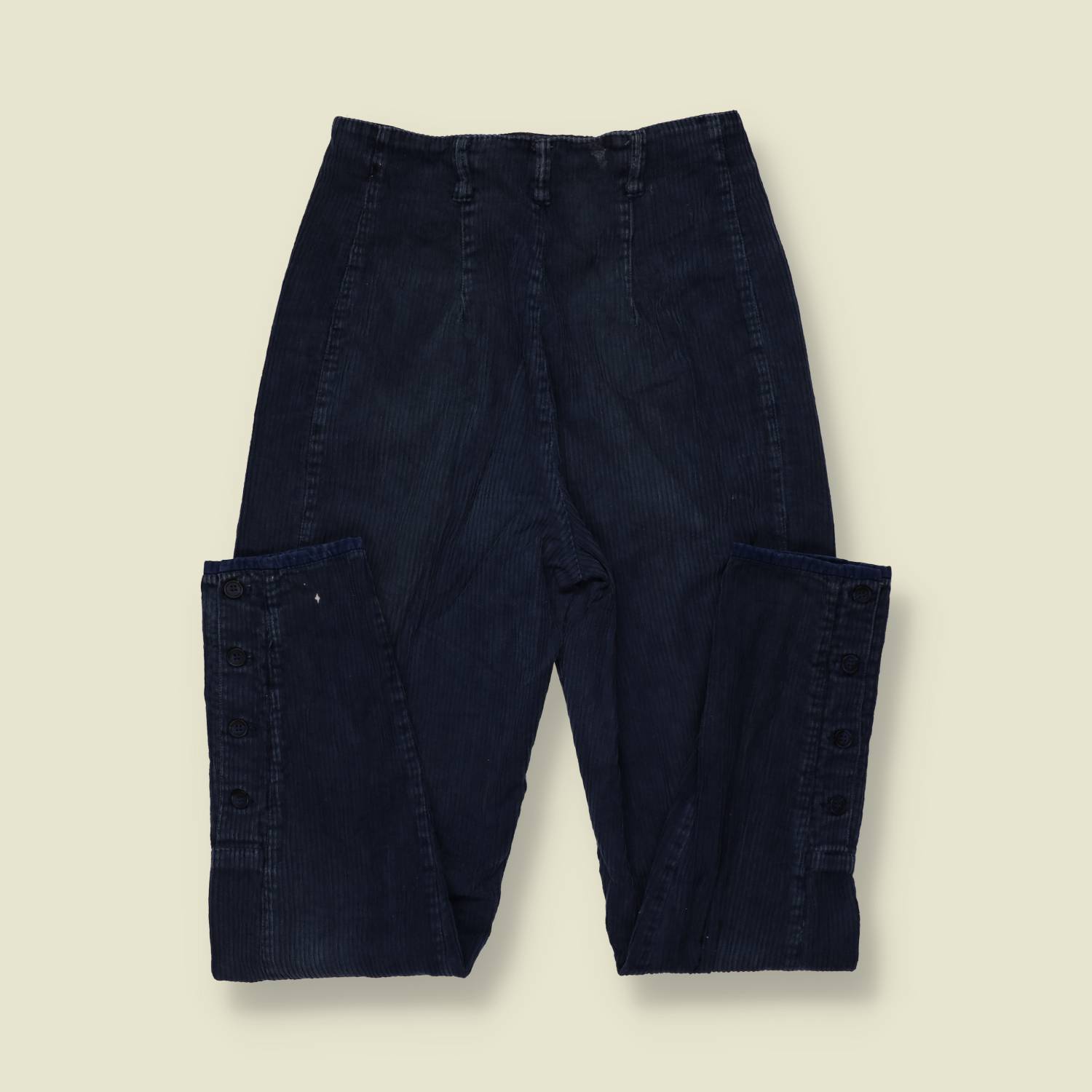 1980s | Manhattan | Corduroy Trousers | Navy - w28