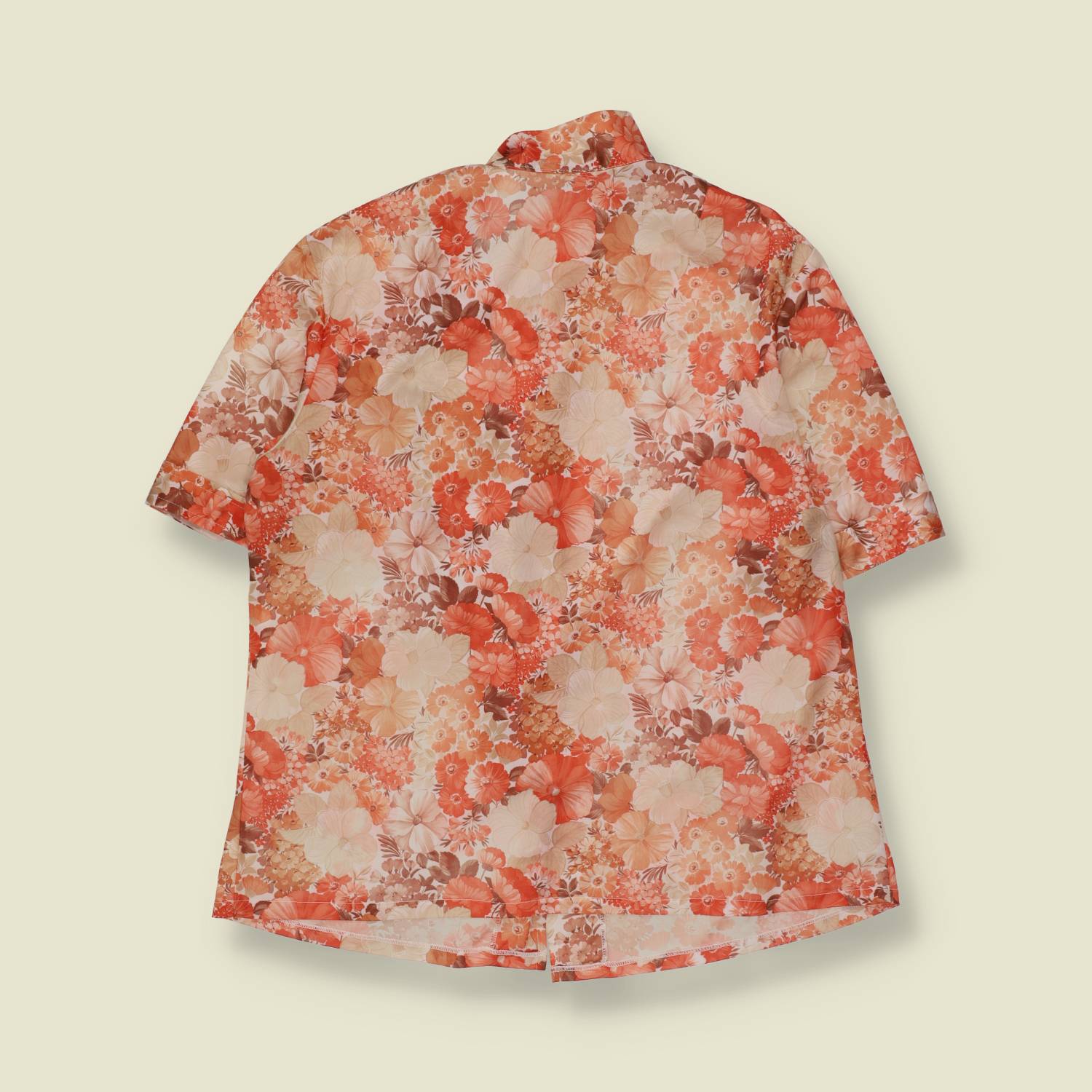 1980s | Heilex Apollonia | Floral Tie-Neck Blouse | Orange - 14