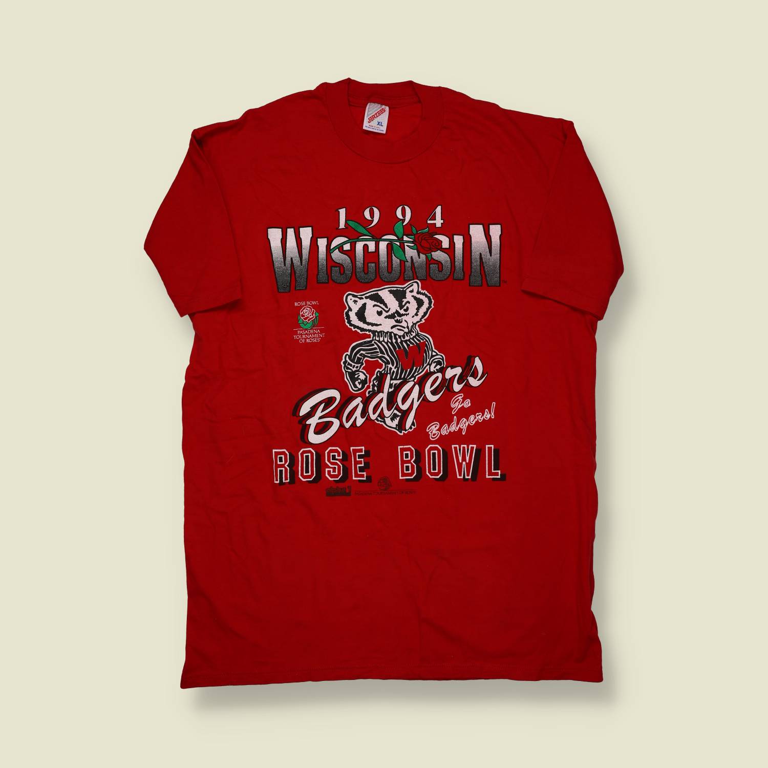 1994 | Wisconsin Badgers Rose Bowl T-Shirt – Jerzees Red - S
