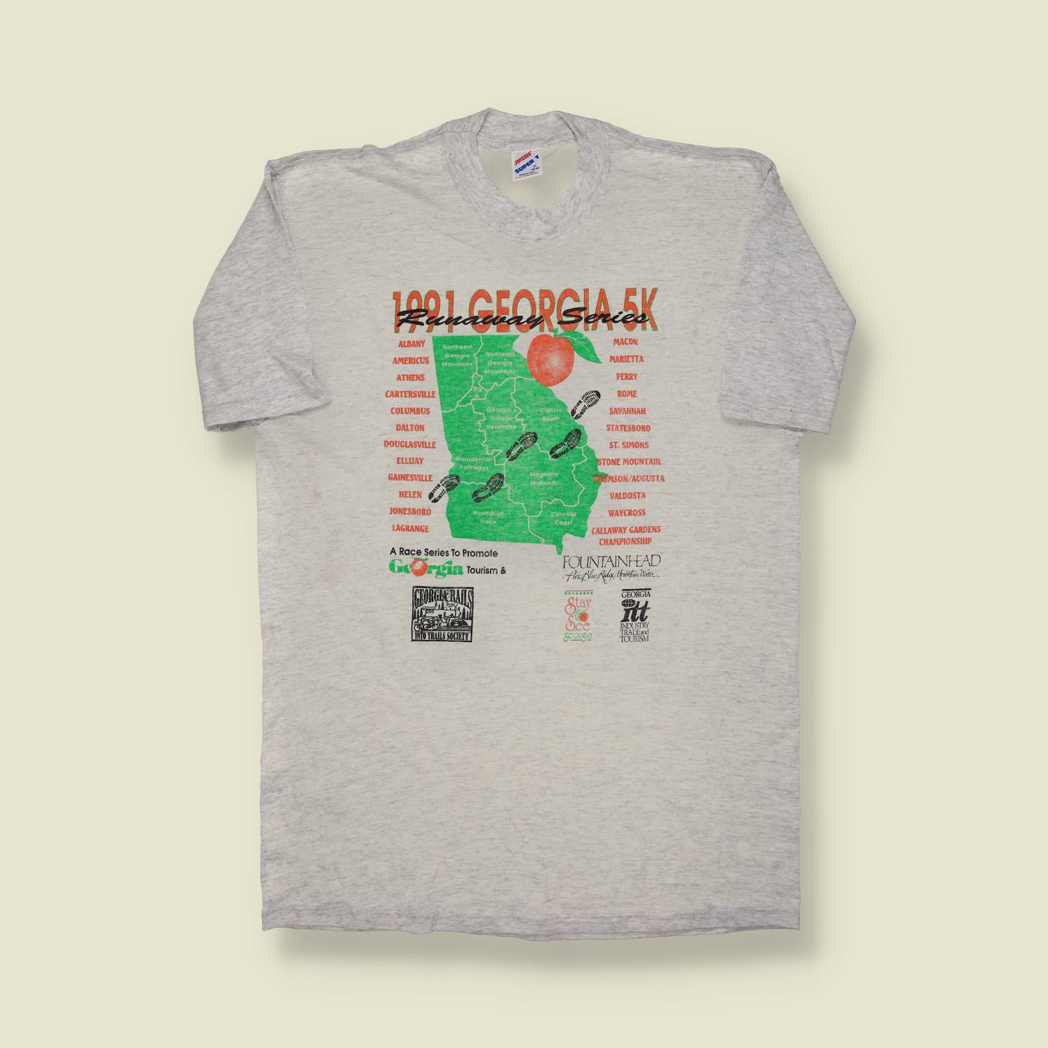 1991 | Georgia 5K “Runaway Series” T-Shirt – Jerzees Heather Grey - S