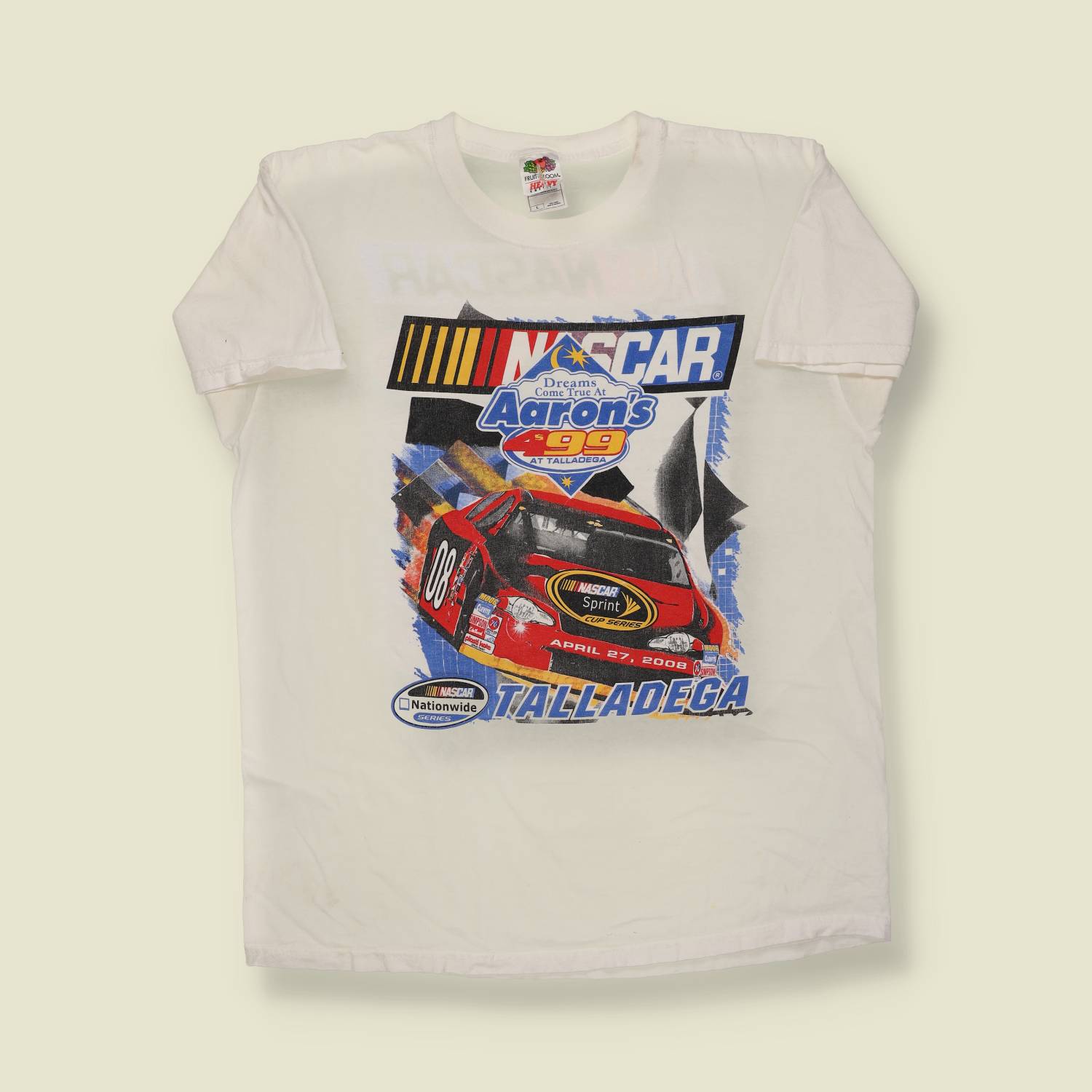 2008 | NASCAR Talladega “Aaron’s 499” T-Shirt – Fruit of the Loom White - S
