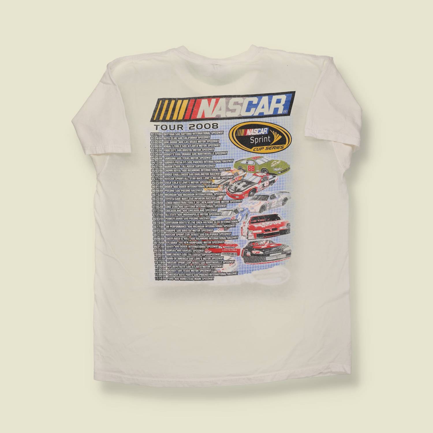 2008 | NASCAR Talladega “Aaron’s 499” T-Shirt – Fruit of the Loom White - S