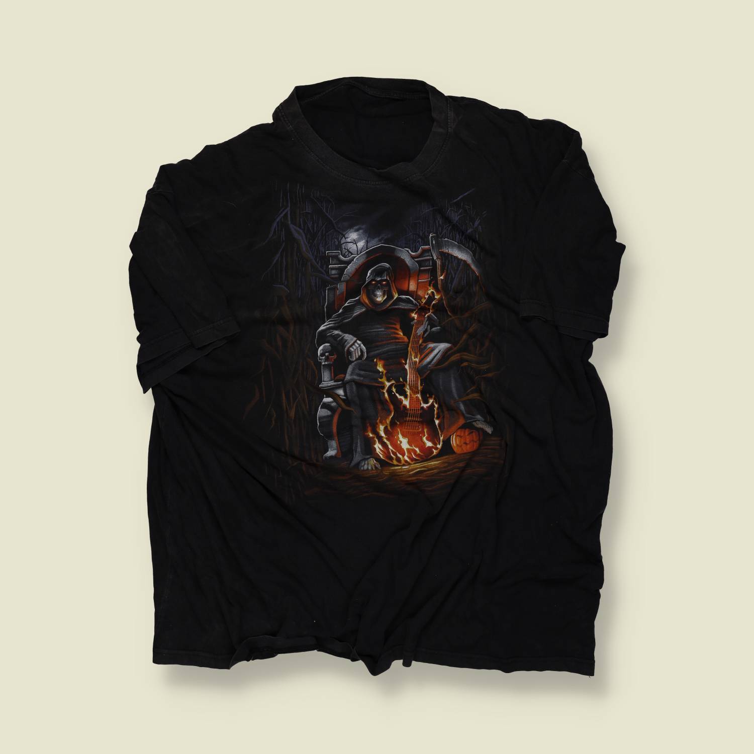 1990s–2000s | Grim Reaper Guitar Tee – Black - XXL