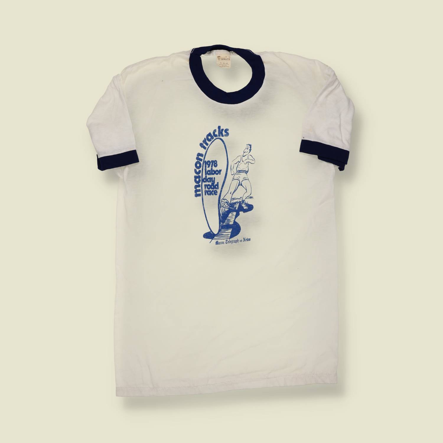1978 | Macon Tracks Labor Day Road Race Ringer Tee – Spruce, USA Made - XS