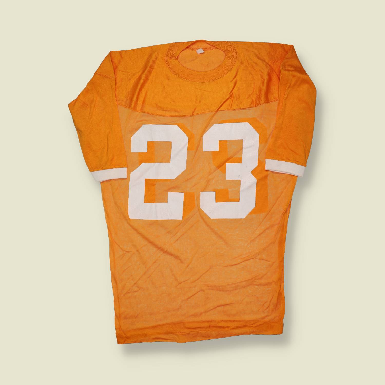 1970s–Early 1980s | Cotton Football Practice Jersey “23” – Orange/White - S