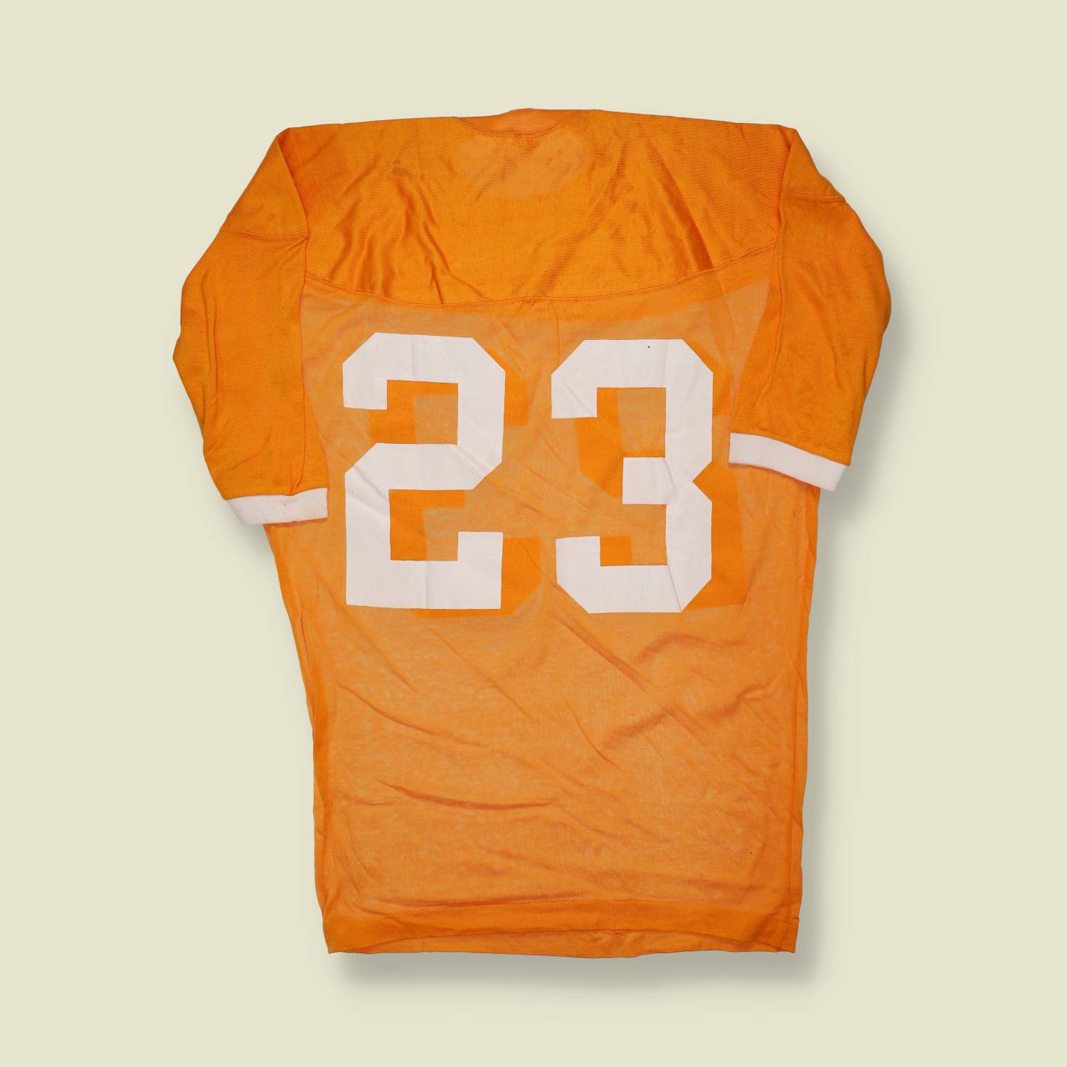 1970s–Early 1980s | Cotton Football Practice Jersey “23” – Orange/White - S