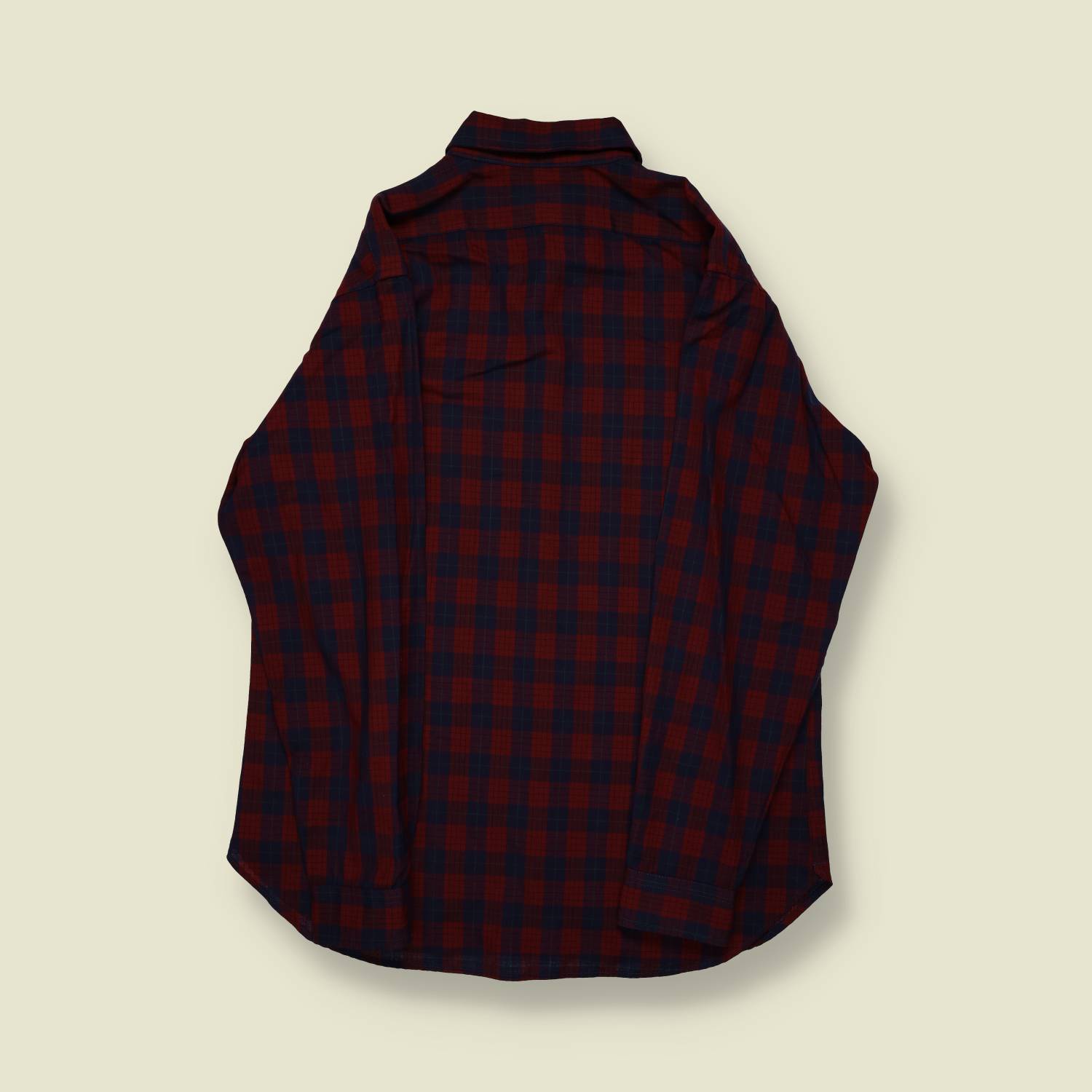 1980s–90s | Pendleton | Button-Down Cotton Tartan Shirt – Burgundy & Navy - L