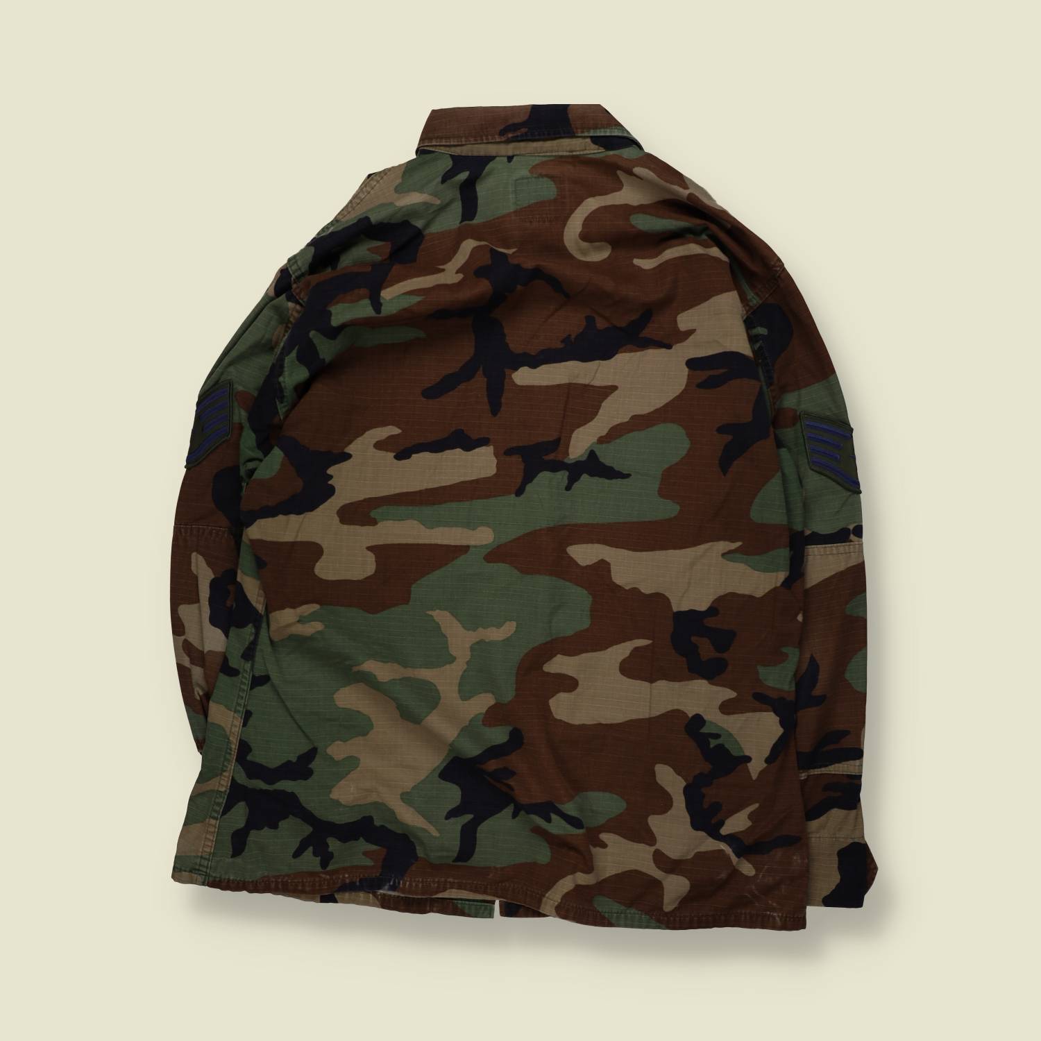 1980s–1990s | U.S. Air Force | Woodland Camouflage BDU Field Shirt – XL