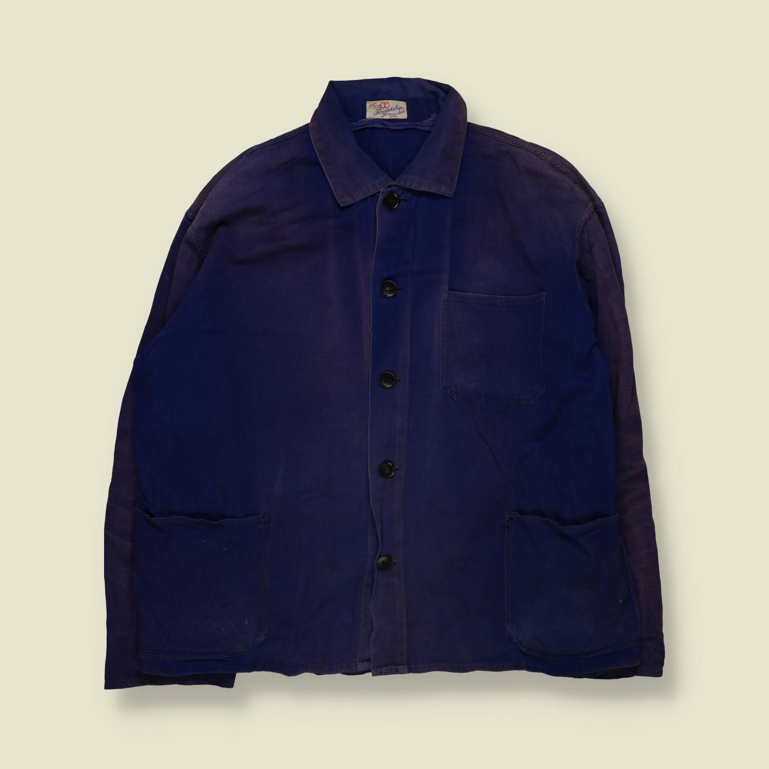 1980s | Chinese | Chore Jacket | Indigo Blue – XXXXL