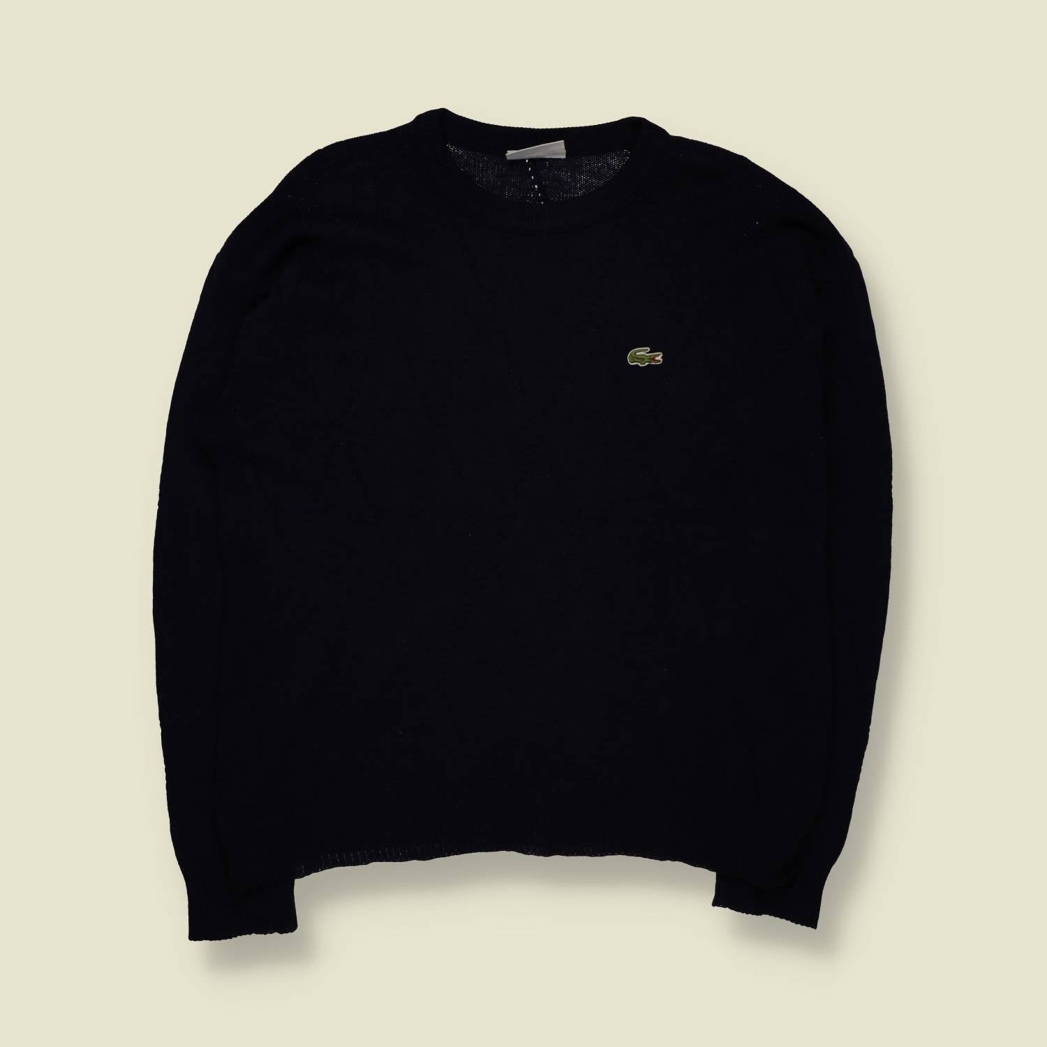 1990s | Lacoste | Knit Jumper | Navy – XL