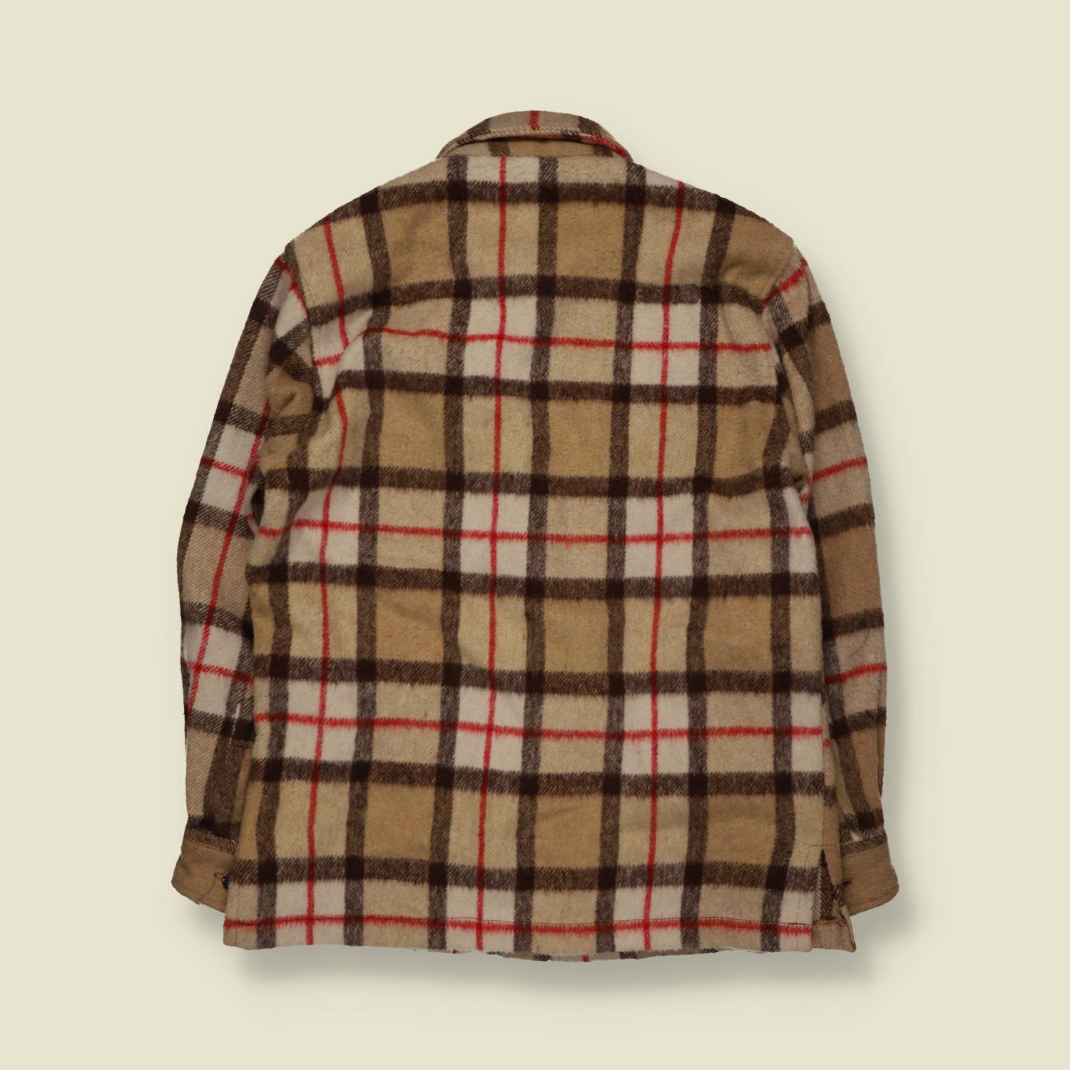 1970s | Marquis | Plaid Wool Overshirt Jacket | Check – S
