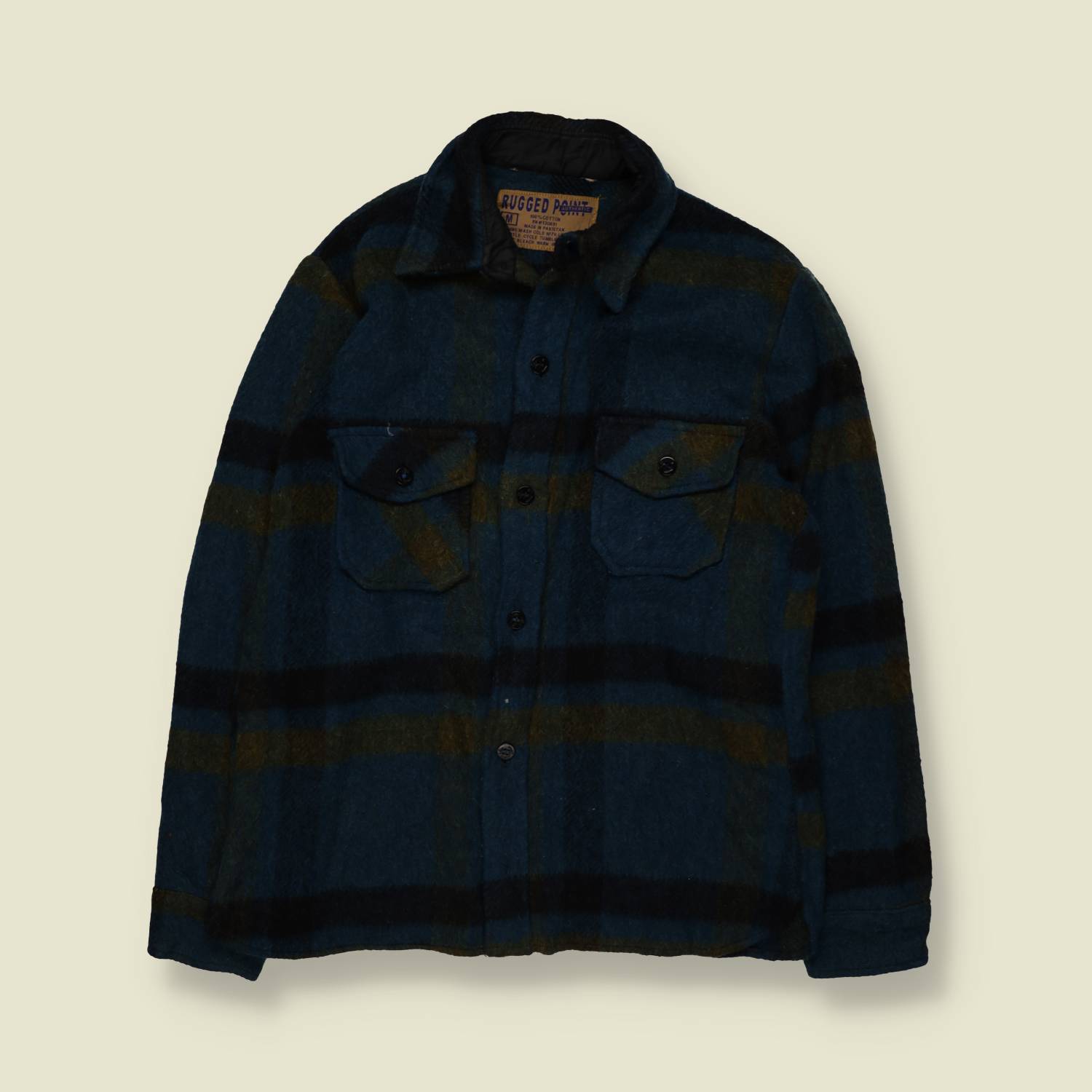 1980s | Rugged Point | Cotton CPO Overshirt | Plaid – S