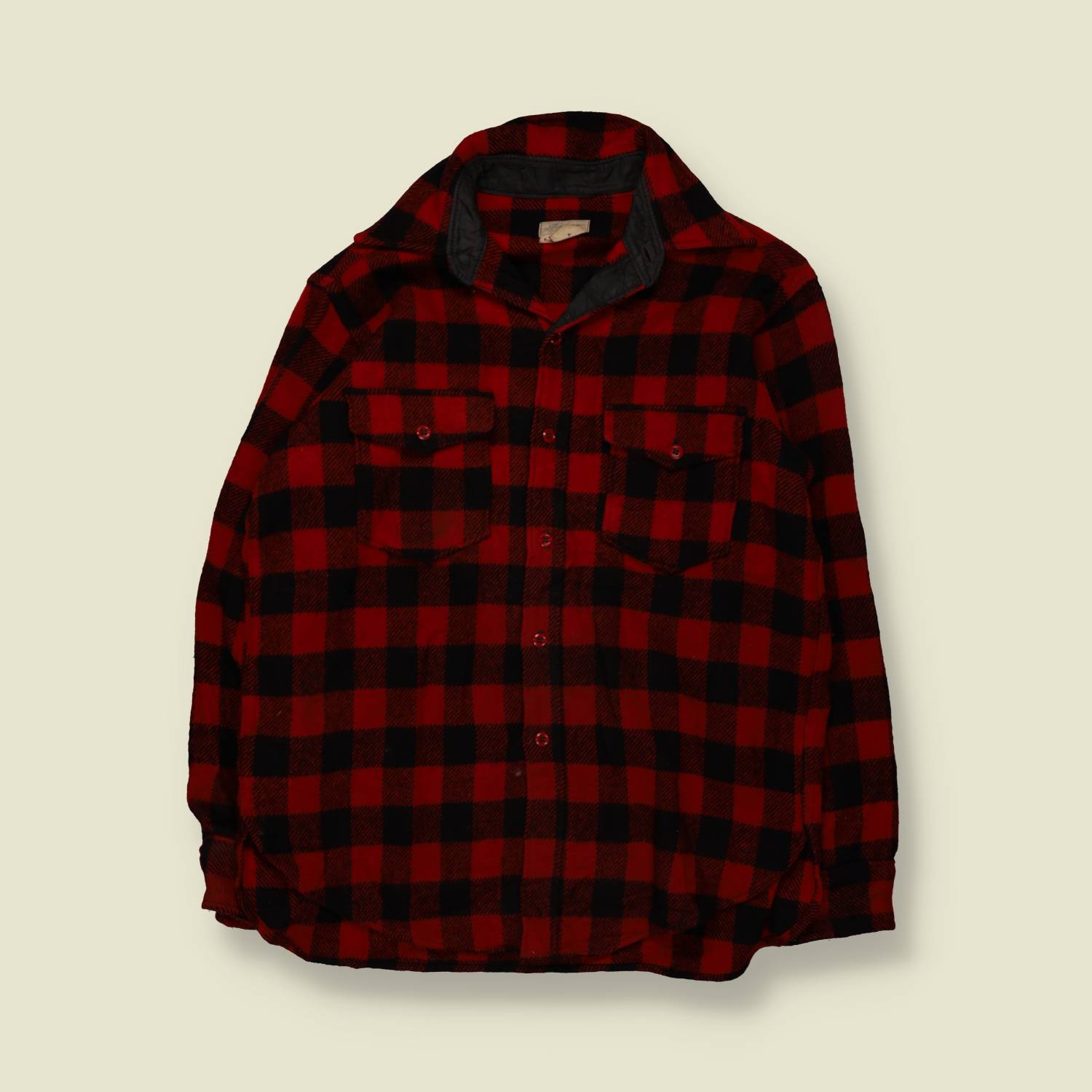 1970s | L.L. Bean | Buffalo Check Overshirt | Red/Black – L