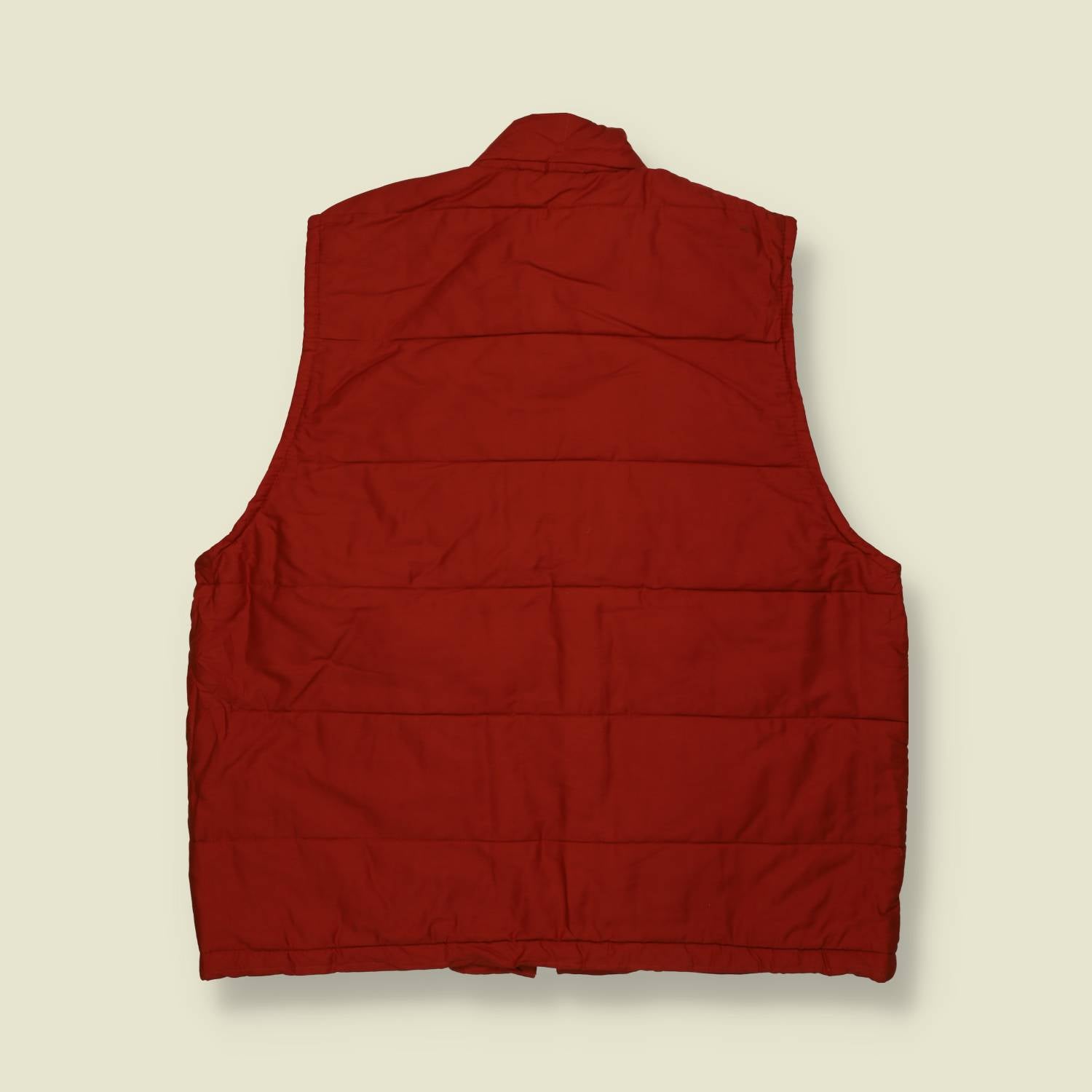 1970s | Tom Lai | Quilted Gilet | Red – L