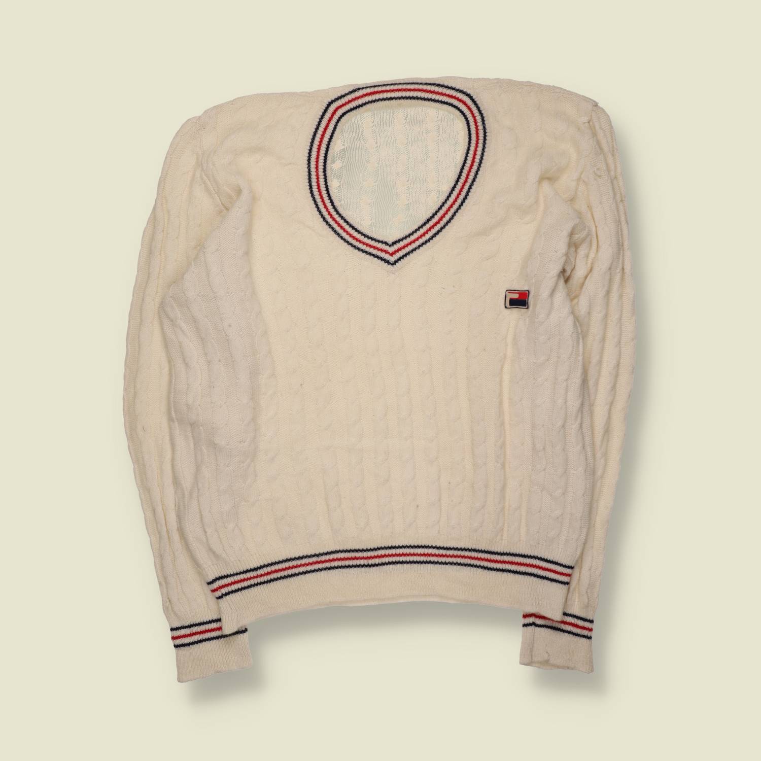 1970s | Lightweight Cricket Jumper | Cream – M