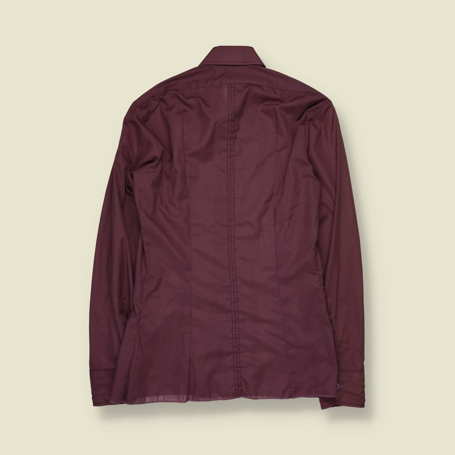 1960s | Made In Ireland | Beagle Collar Shirt | Burgundy - XS